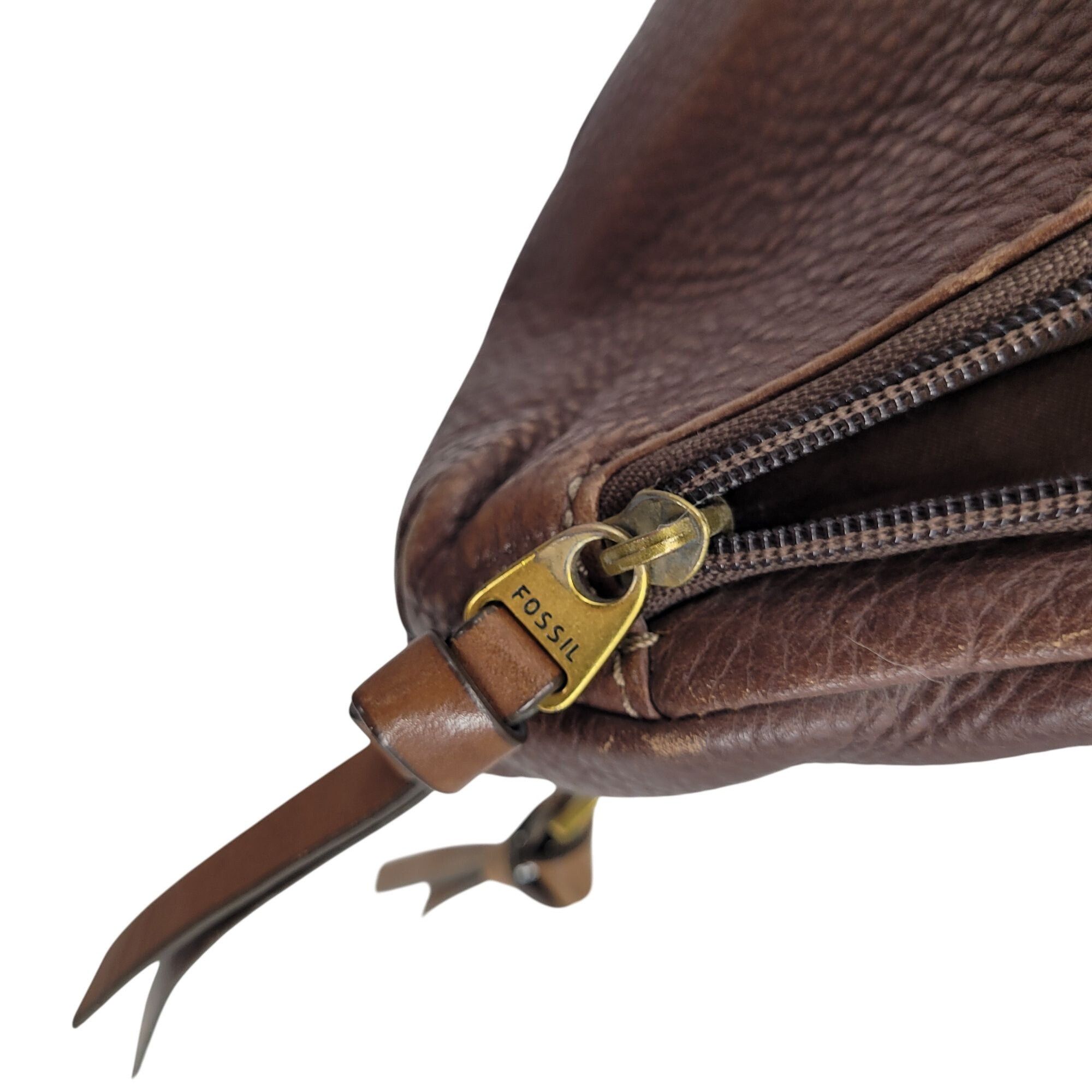 Fossil Vtg Fossil Morgan Brown Pebble Leather Crossbody Bag Multipl Size ONE SIZE - 5 Thumbnail