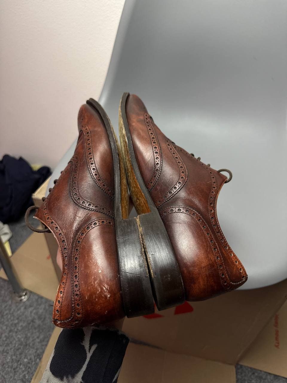Prada LUXURY PRADA WINGTIP FULL BROGUE SHOES BROWN Size US 8 / EU 41 - 9 Thumbnail