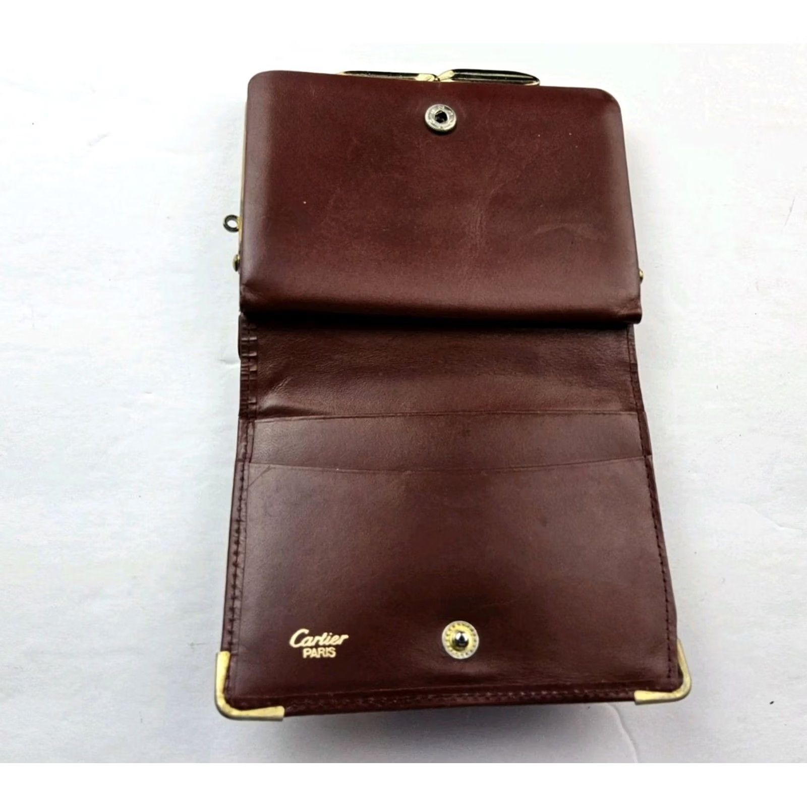 Cartier Cartier Wallet Burgundy Leather Bifold Snap Kisslock Wallet Women Size ONE SIZE - 5 Thumbnail