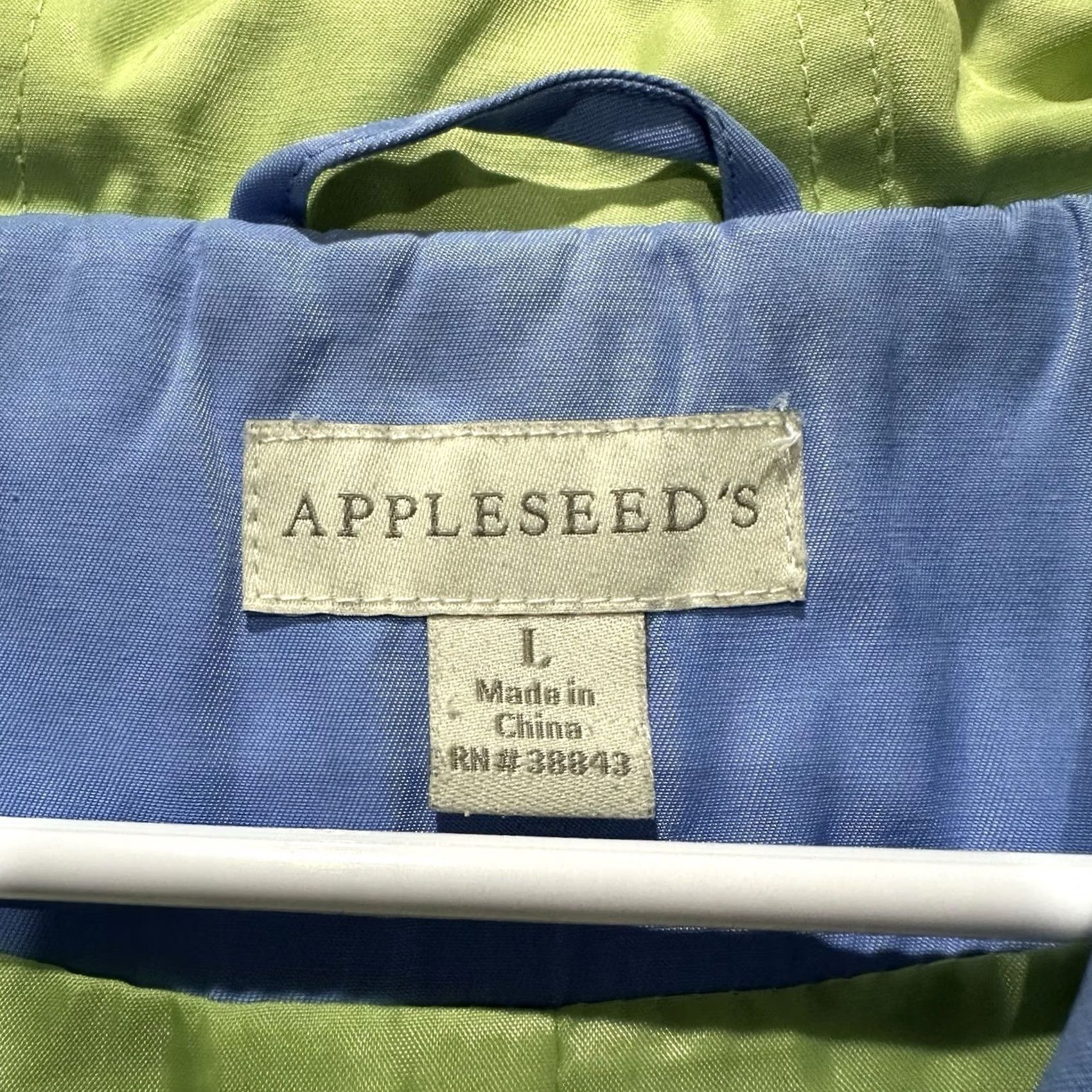 Vintage Apple Seeds Jacket Womens Large Blue Snap Front Hooded Outdoor Rain Coat Cuffed Size L / US 10 / IT 46 - 4 Thumbnail
