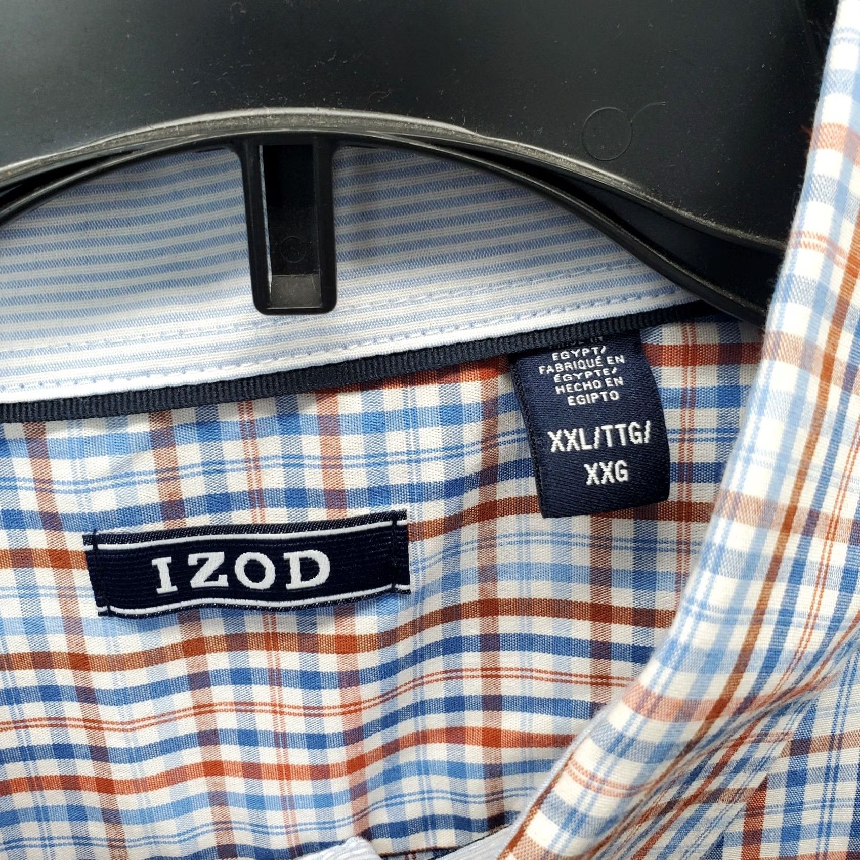 Izod IZOD Shirt Mens XXL Multi Plaid All Over Stretch Comfort Performance Button-Down Size US XXL / EU 58 / 5 - 5 Thumbnail