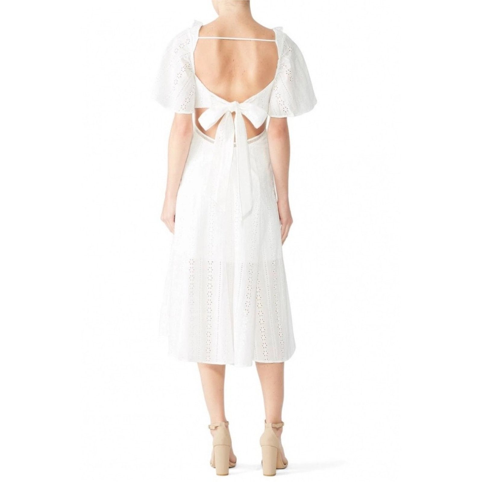 REVOLVE Finders Keepers Sundays White Eyelet Open Back Midi Dress Size S / US 4 / IT 40 - 2 Thumbnail