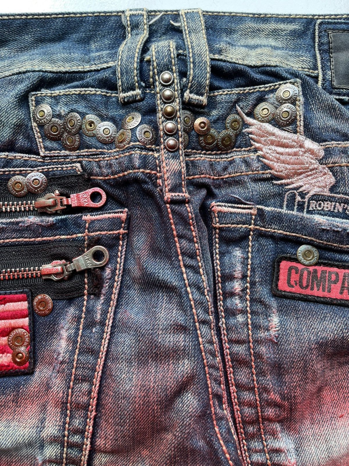 Robins Jeans Crazy robins prisoner style bloody jeans Size US 31 - 7 Thumbnail
