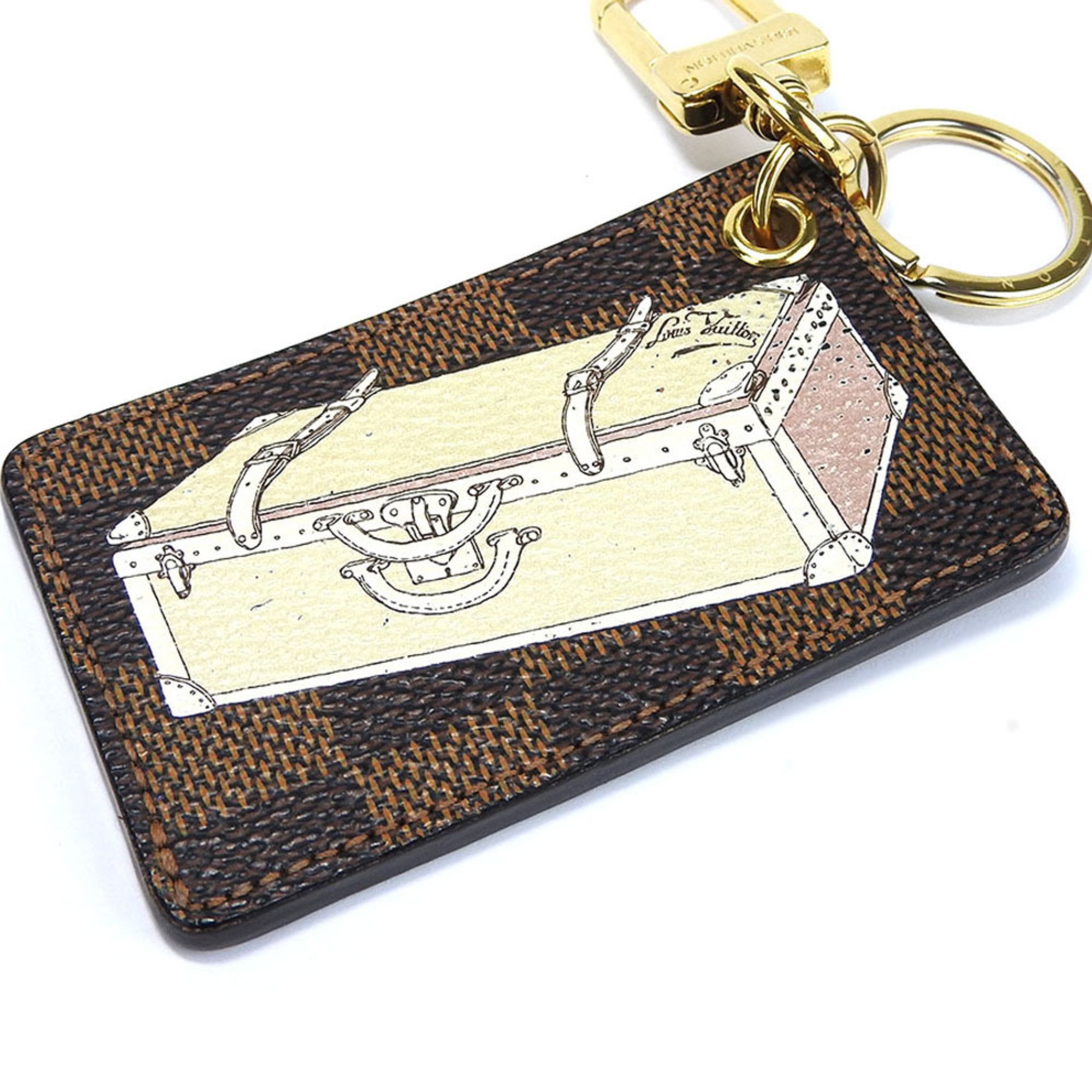 image of Louis Vuitton Keyring Keychain Portocle Illustre Damier Brown Bordeaux Trunk Illustration Accessory