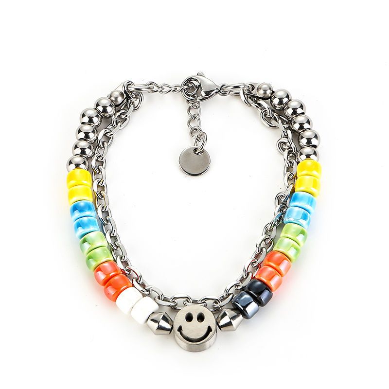 Jewelry Smile Hip-hop Bracelet Y2K Punk Chain Gotch Bracelets Chains Size ONE SIZE - 1 Thumbnail