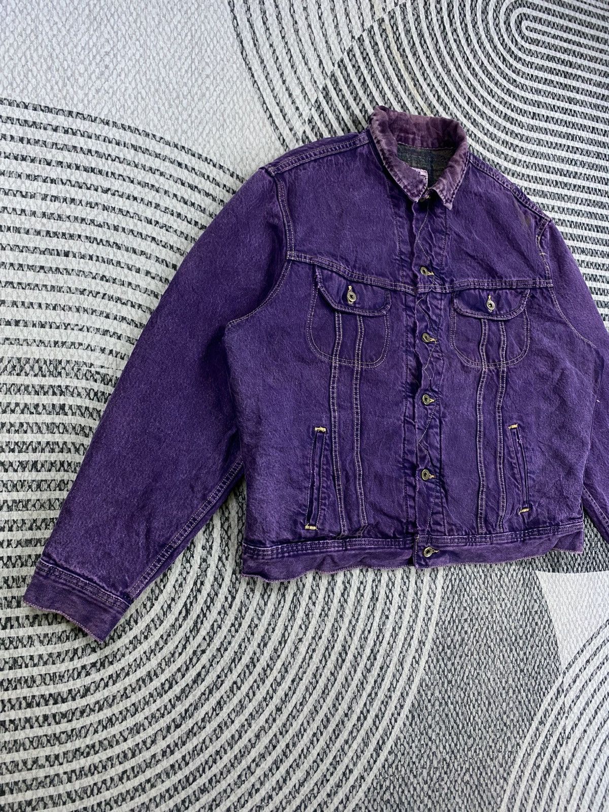 Vintage 80s LEE Dungarees Multipocket Purple Denim Jacket