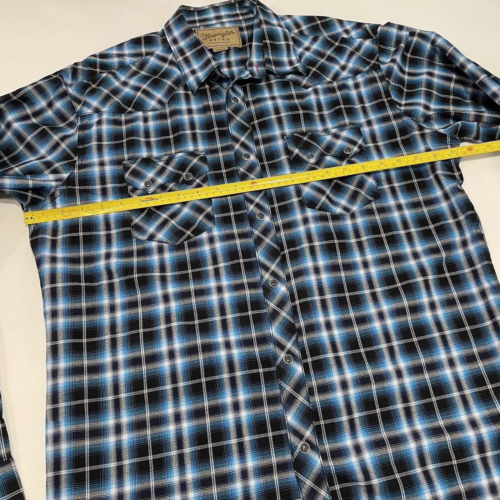 Wrangler VTG Wrangler Retro Men’s Pearl Snap Shirt Plaid Blue XL Size US XL / EU 56 / 4 - 6 Thumbnail