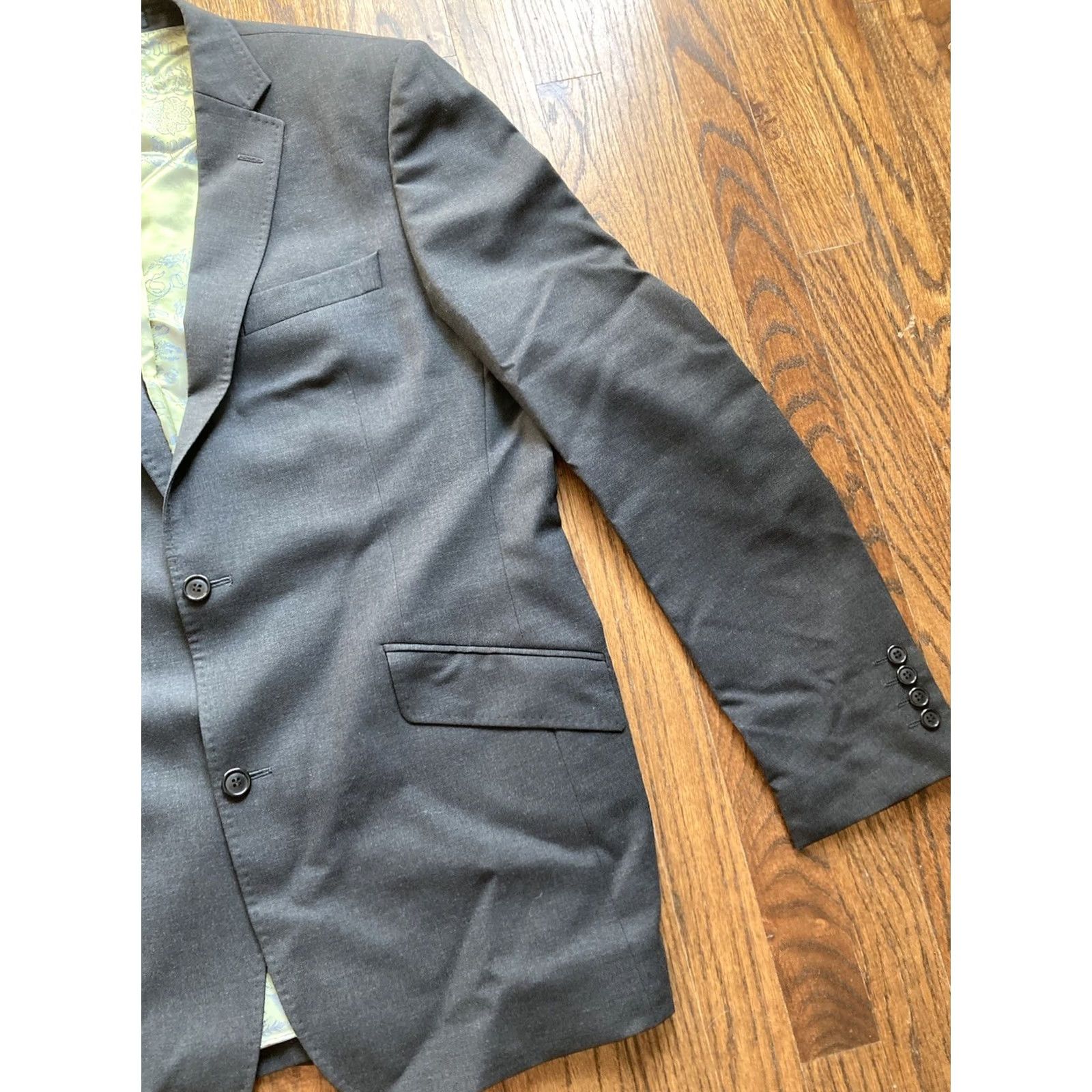 Ted Baker Ted Baker Endurance Blazer Long Gray Wool Jacket 42L Mens 2 Button Size 42R - 3 Thumbnail