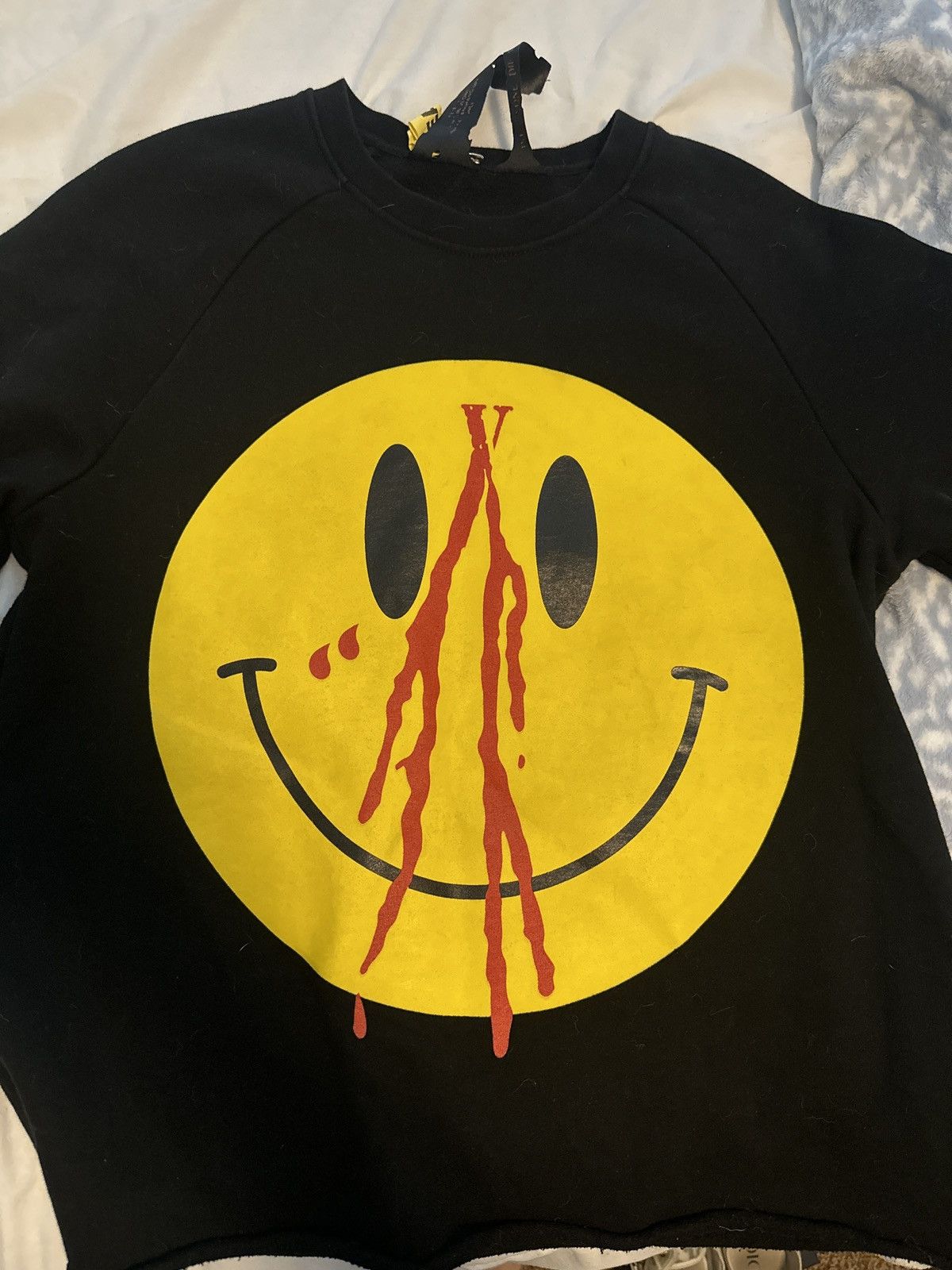 image of Vlone Smiley Shirt/crew in Black, Men's (Size Small)