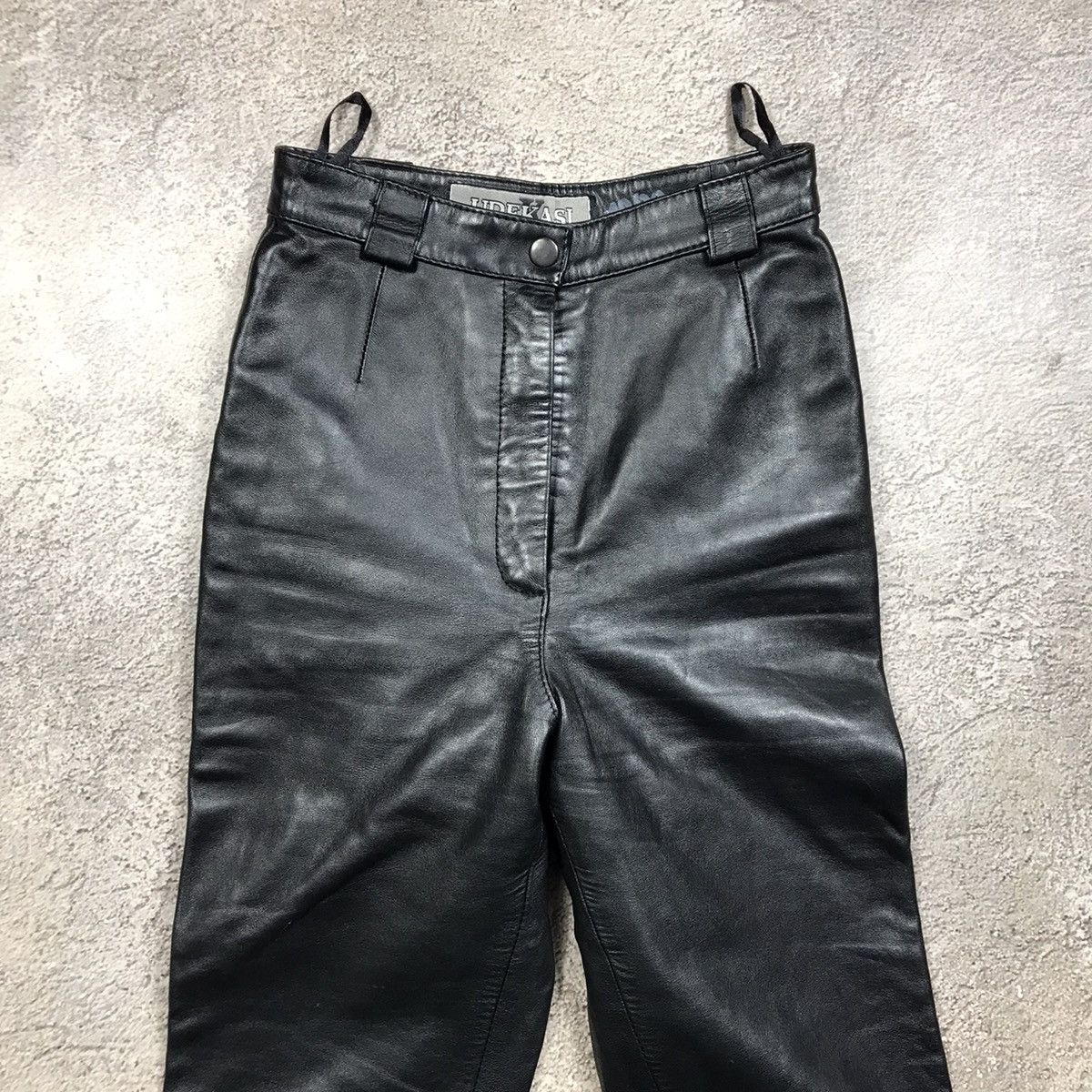 Vintage Y2K Baggy Wide Leg Distressed Leather Pants Black Canvas 25 Size 25" / US 0 / IT 36 - 3 Thumbnail