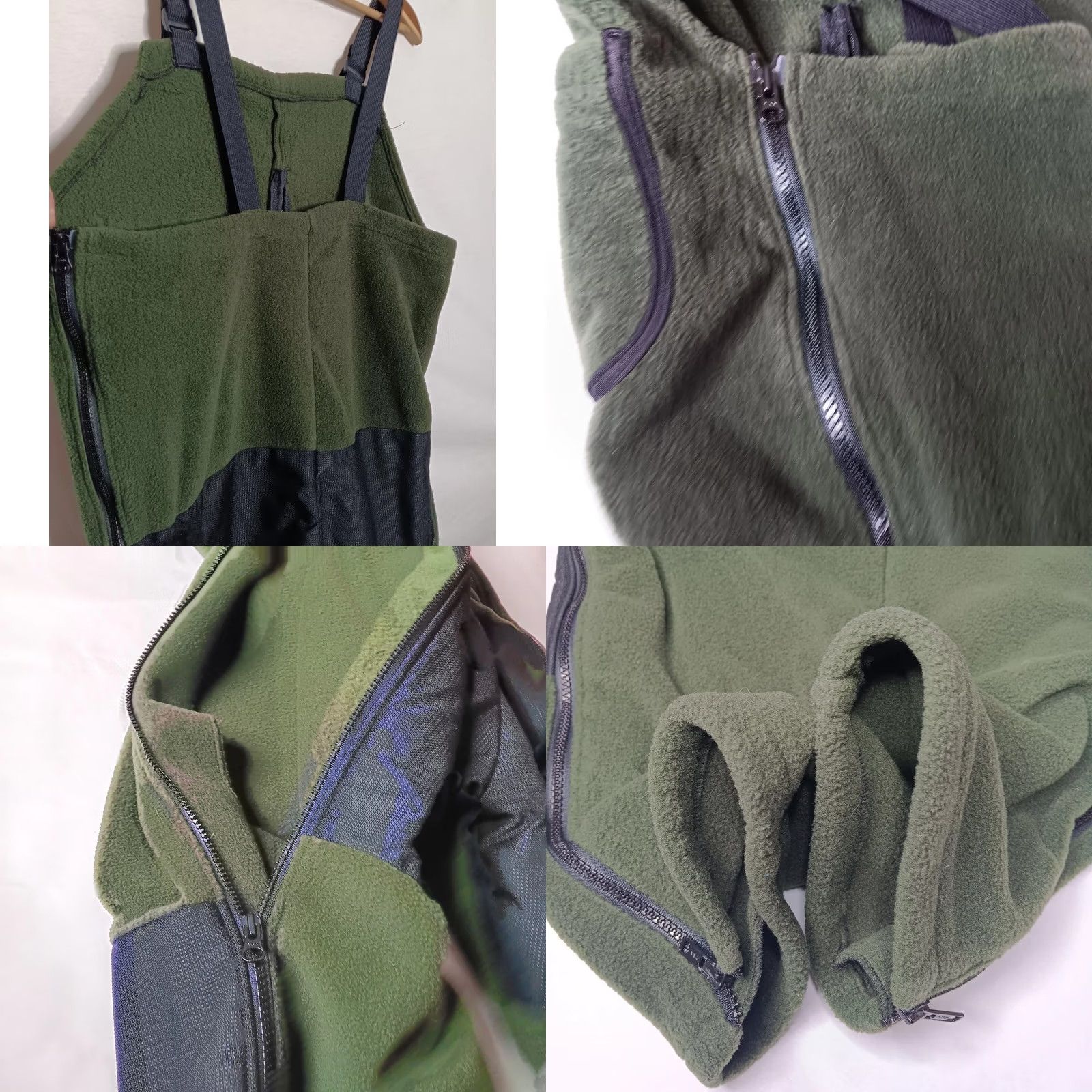 Vintage Adventure Tech Inc Bib Overalls L Men Green Fleece Knee Reinforced Zip Side Adjustable Straps 29" Inseam Snow Pants Size US 33 - 9 Thumbnail