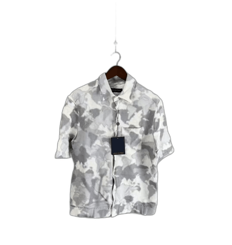 Louis Vuitton Gray White Short Sleeve Shirt