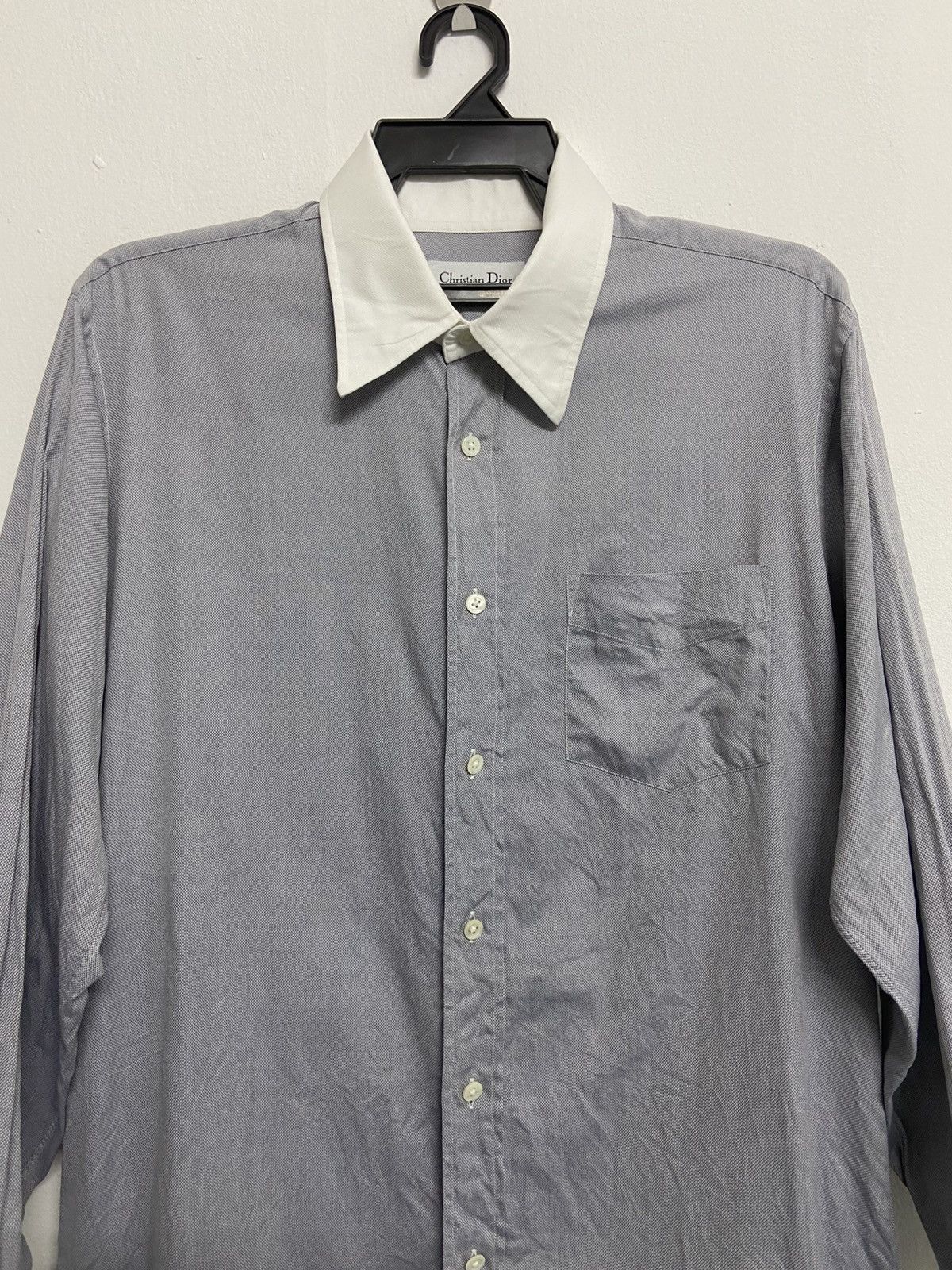 Dior Christian Dior Blue Shirt With White Collar Size US M / EU 48-50 / 2 - 5 Thumbnail