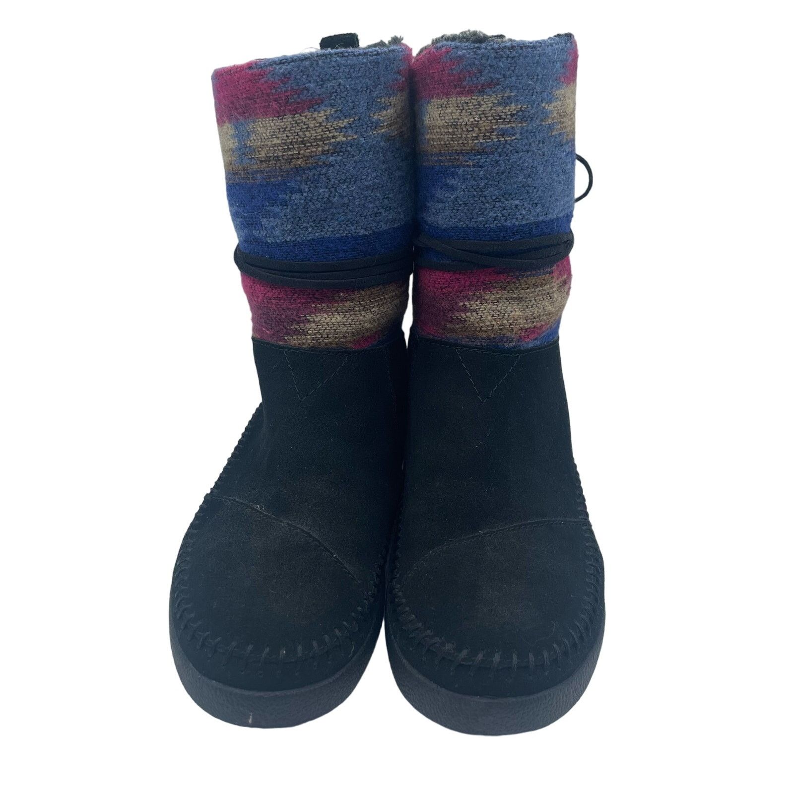 Toms TOMS Nepal Boots Aztec Black Leather Faux Fur Lined Sock 6.5 Size US 6.5 / IT 36.5 - 1 Thumbnail