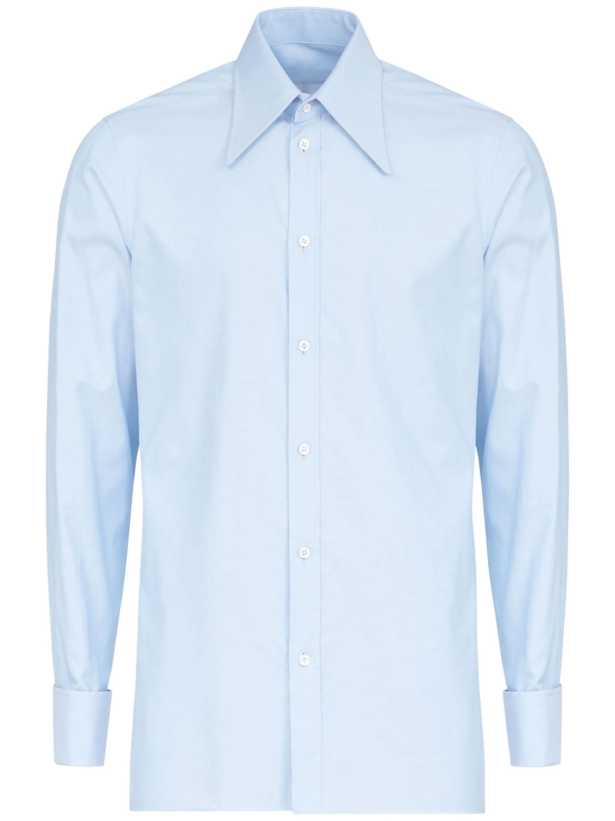 oc11z0925 Oversized Collar Cotton Shirt in Blue