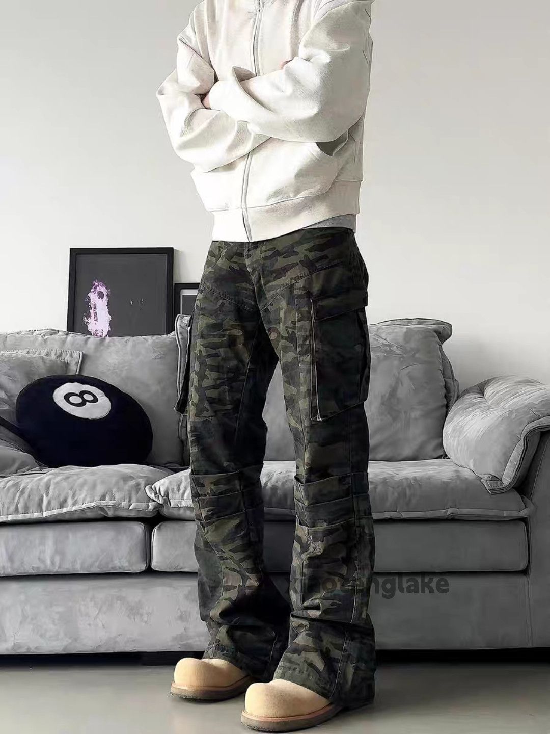 Designer × Vintage washed faded utility skate hiphop pleated cargo pants Size US 34 / EU 50 - 6 Thumbnail