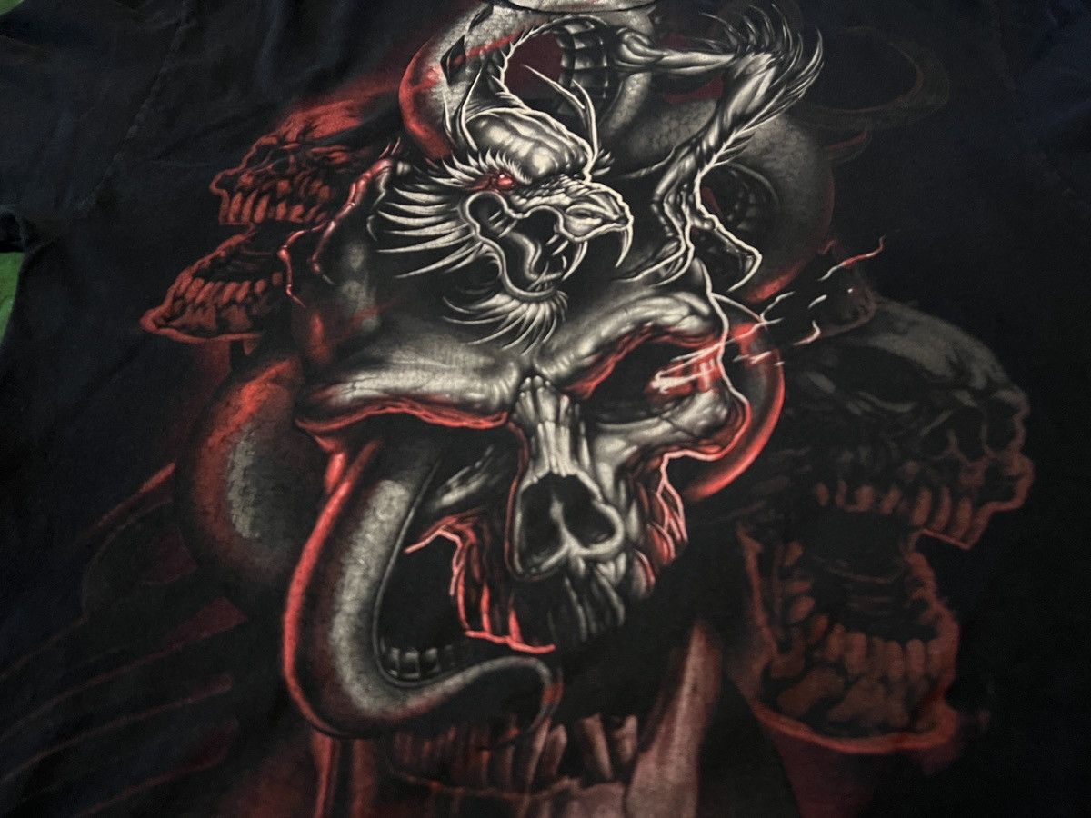 Other Vintage Streetwear Dragon & Skulls & Flames Y2K AOP T-Shirt Size US XL / EU 56 / 4 - 2 Thumbnail