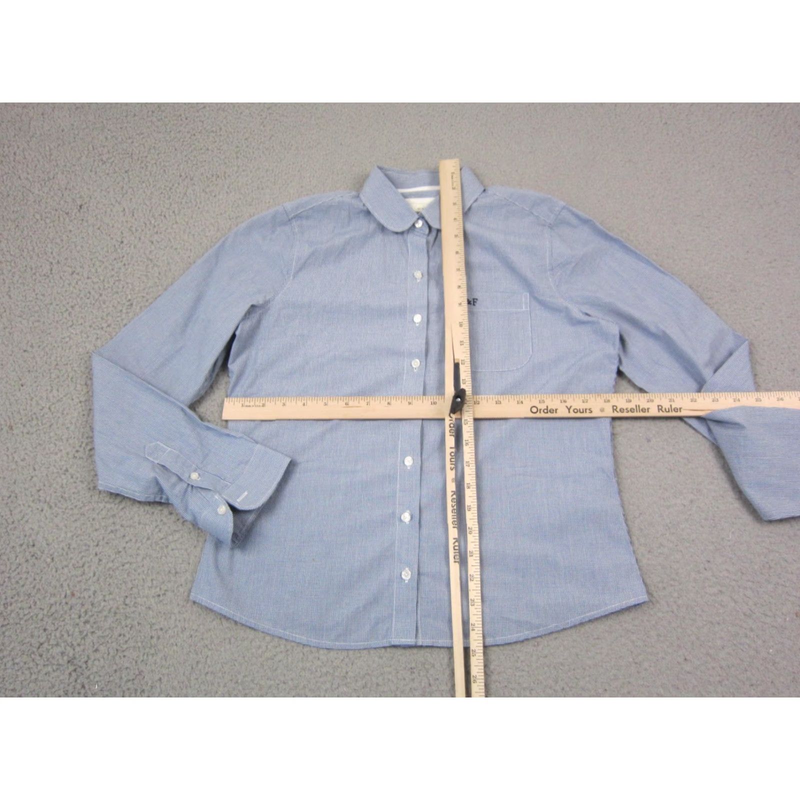 Abercrombie & Fitch VINTAGE Abercrombie & Fitch Shirt Womens Medium Blue Check Gingham Peter Pan Size M / US 6-8 / IT 42-44 - 7 Thumbnail