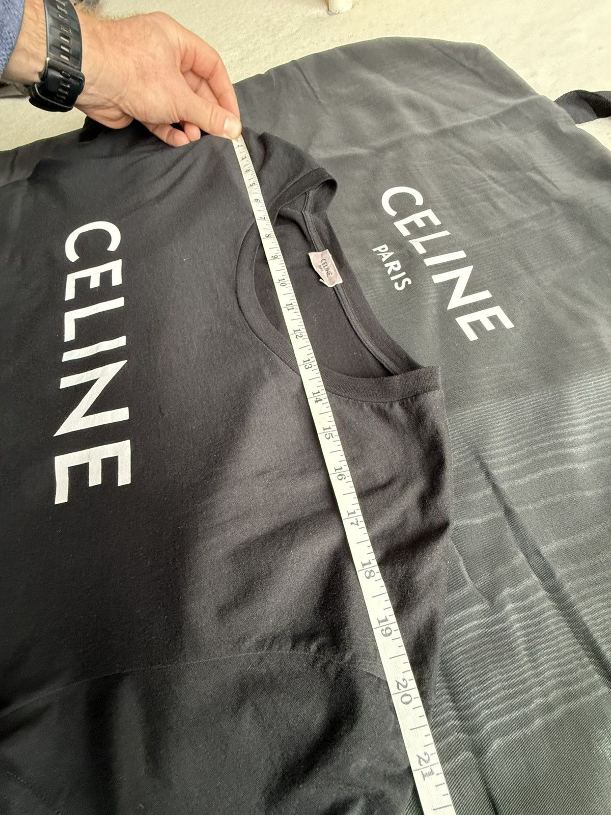 Celine Celine black white logo Hedi Slimane t shirt grail Size US M / EU 48-50 / 2 - 4 Thumbnail