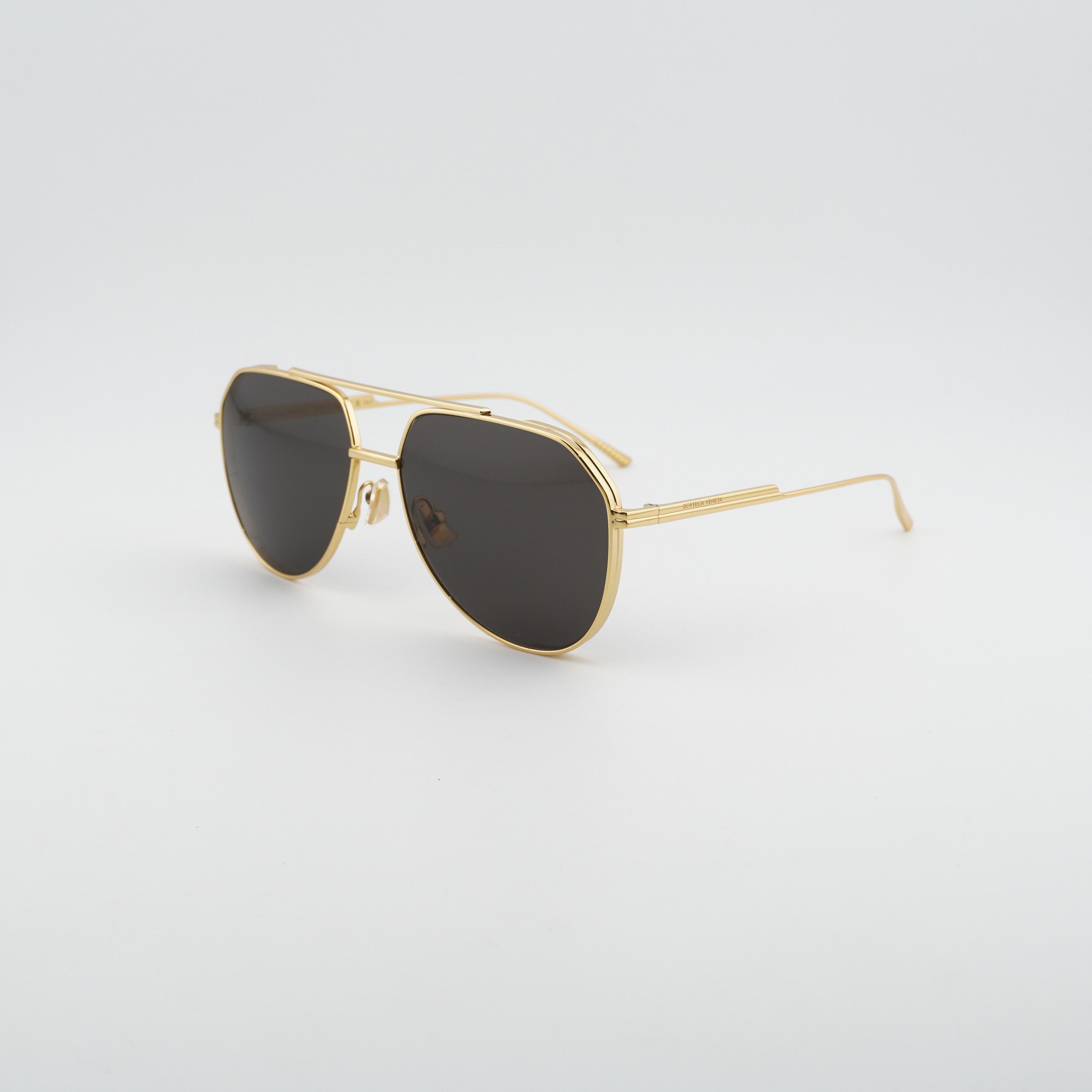 Bottega Veneta Bottega Veneta BV1465S 001 Unisex Sunglasses Gold Aviator Size ONE SIZE - 1 Thumbnail