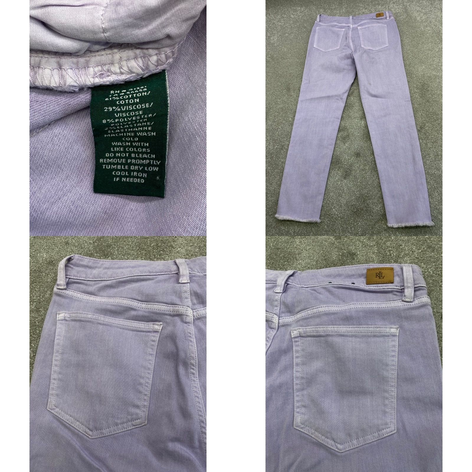 Ralph Lauren VINTAGE Lauren Ralph Lauren Jeans Women 6 Purple Denim Cropped Premier Skinny Straight Crop 5793 Size 28" / US 6 / IT 42 - 8 Thumbnail