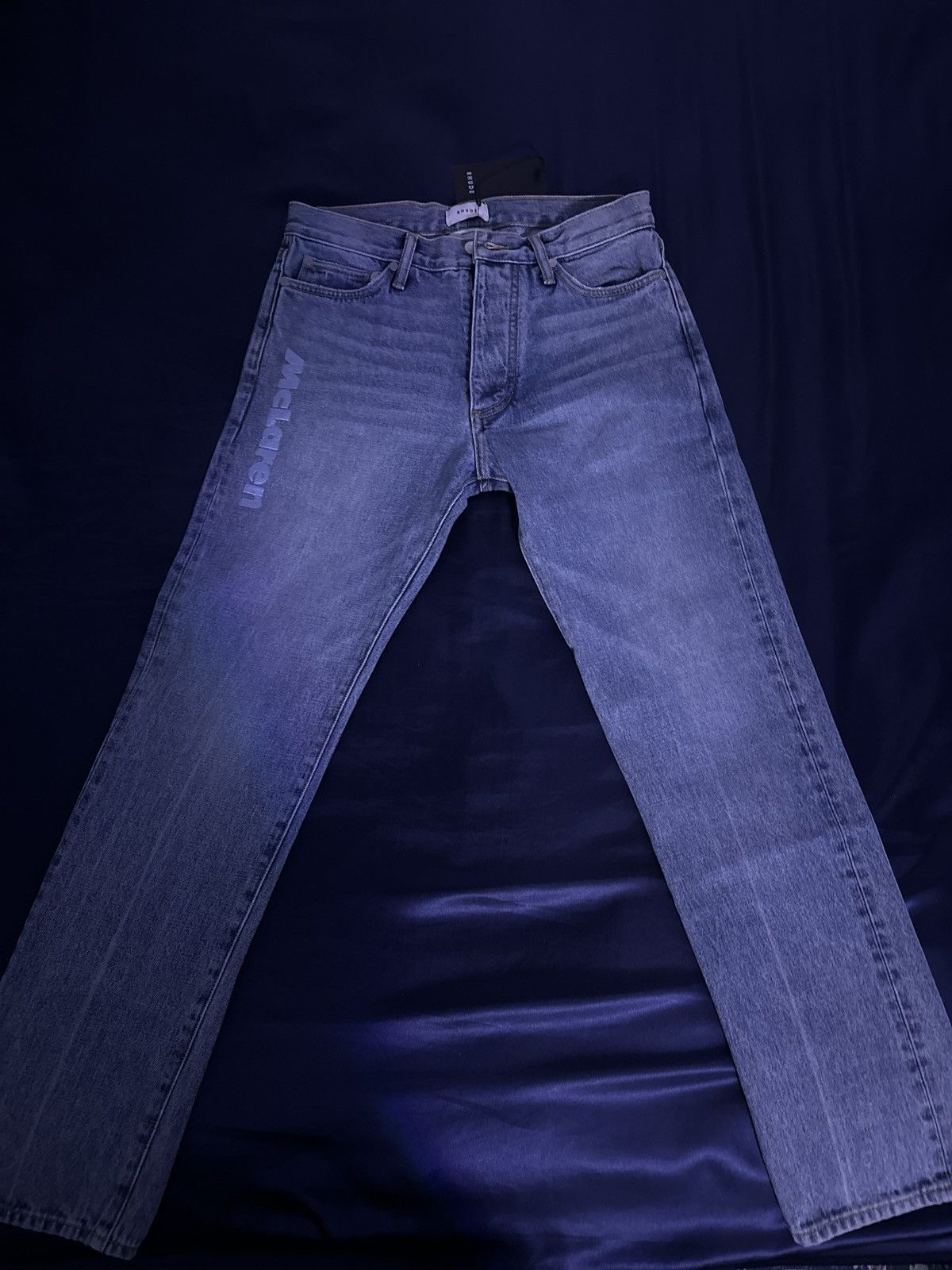 Rhude RHUDE Men's Indigo Embroidered Denim Jeans Size US 32 / EU 48 - 1 Thumbnail