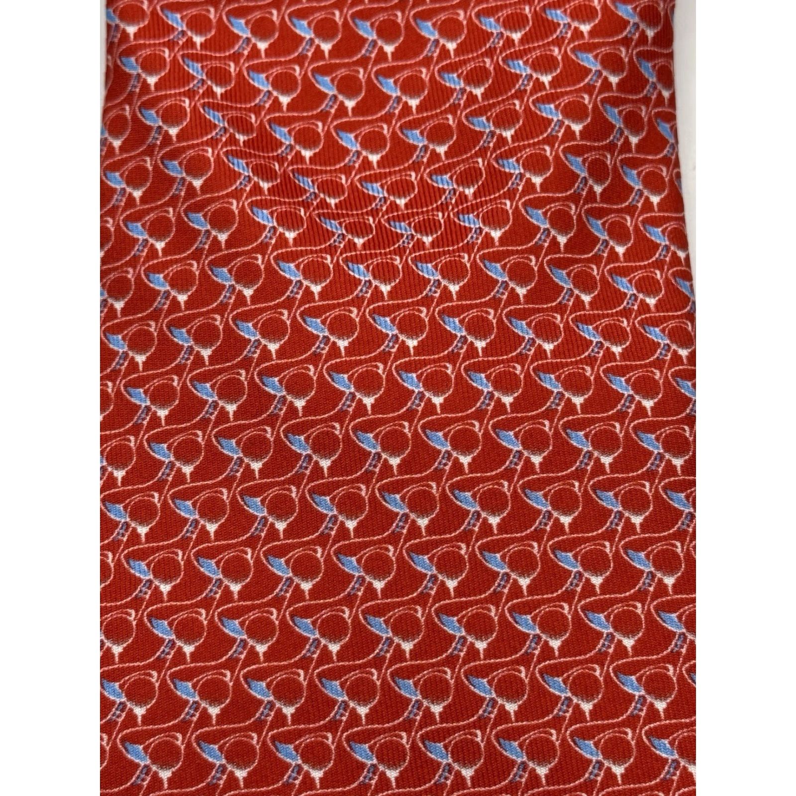 Vintage VINTAGE Robert Jensen Tie Red Geometric Pattern 100% Silk Hand Sewn Made In Italy Size ONE SIZE - 2 Thumbnail