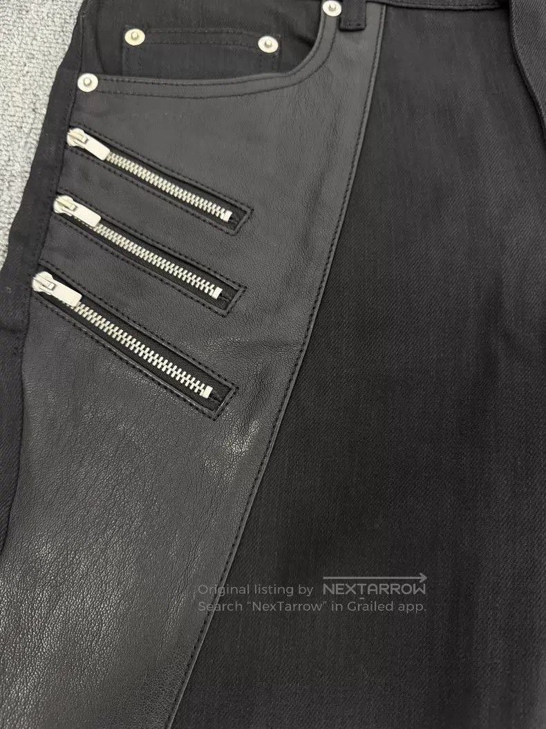 Saint Laurent Paris Saint Laurent Paris Zipper Patch Leather Black Denim Pants Size US 31 - 4 Thumbnail