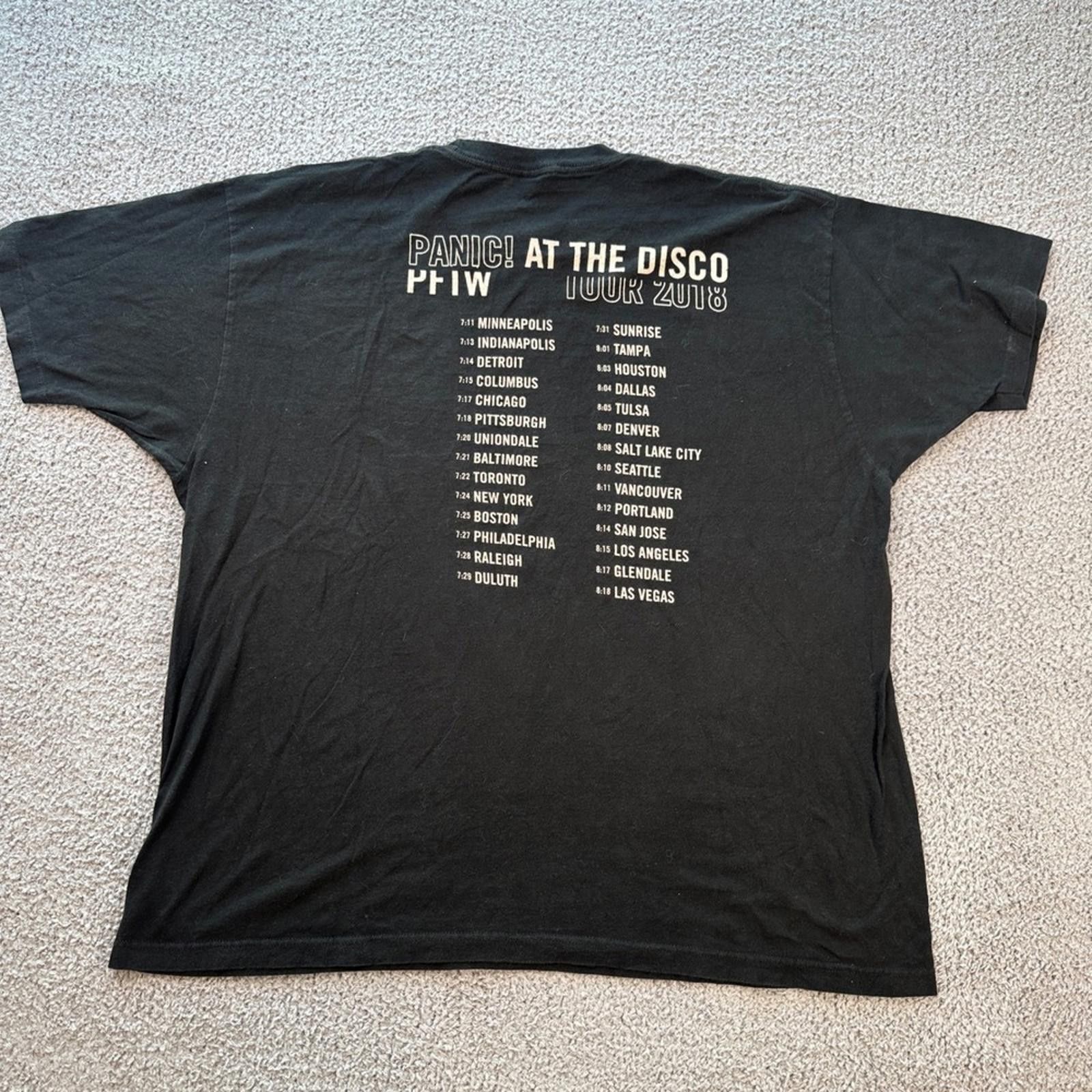 Tultex Panic! At The Disco PFTW Tour 2018 Mens XXL Black T-Shirt Size US XXL / EU 58 / 5 - 3 Thumbnail