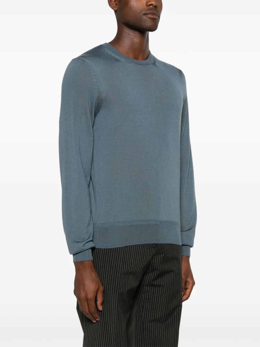 Tom Ford o1loc1c0525 KCL006 Crewneck Sweater in Steel Blue Size US M / EU 48-50 / 2 - 3 Thumbnail