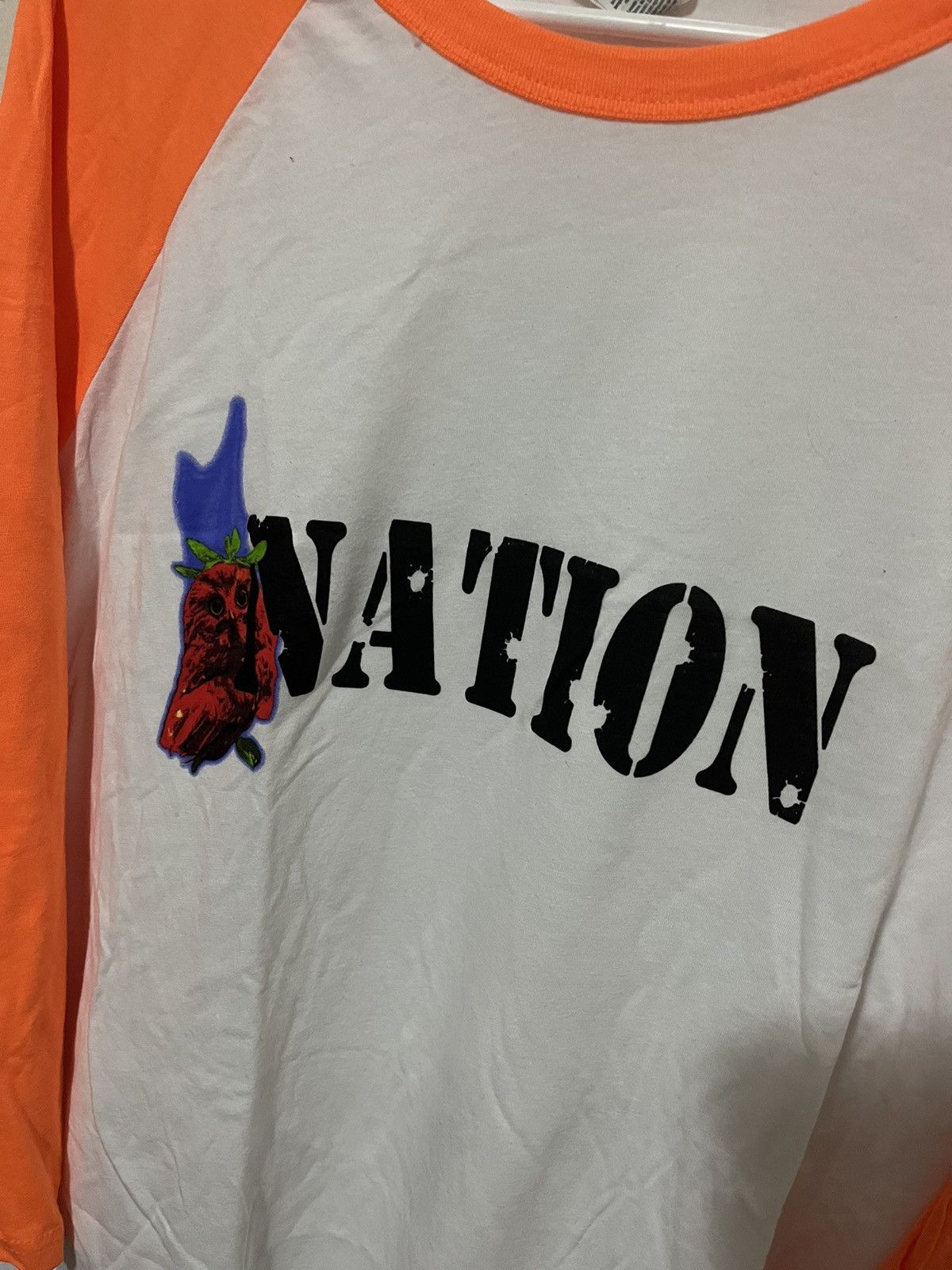 Drain Gang × Sad Boys Nation Strawberry Raglan T-Shirt Orange/White | XL Size US XL / EU 56 / 4 - 2 Thumbnail