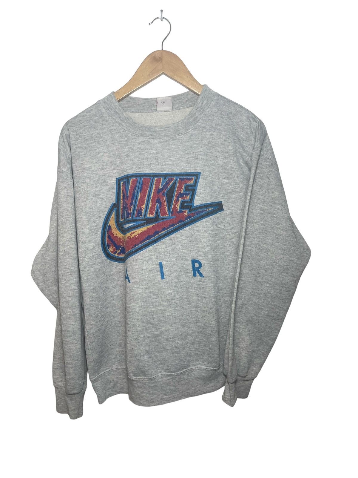 Nike Streetwear Vintage Vintage 90s Nike Multi colour Big logo sweatshirt jumper Grailed