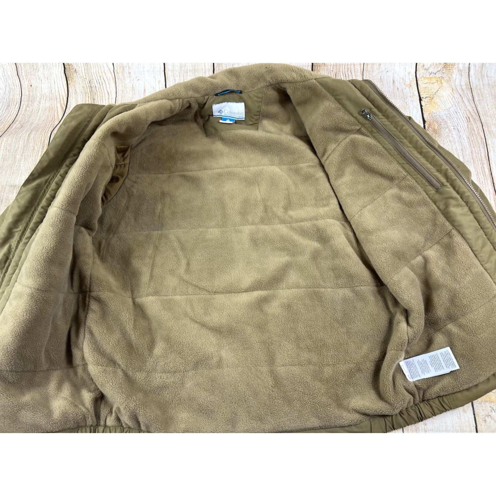 Vintage Columbia Jacket Mens Tan Lined Full Zip Size Medium Brown Polyester Stained - Pre owned Size US M / EU 48-50 / 2 - 7 Thumbnail