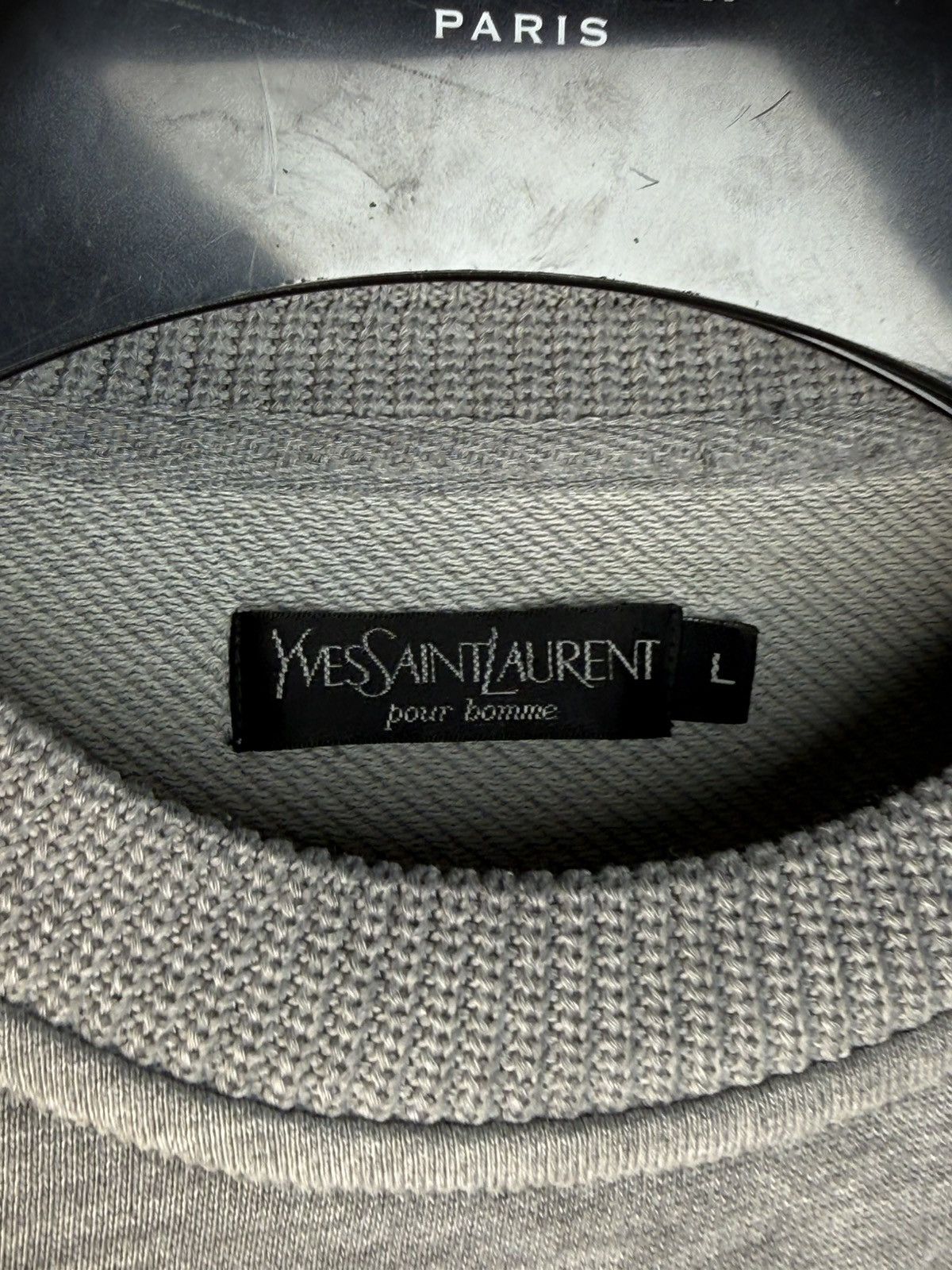 Yves Saint Laurent 90s YSL Sweatshirt Grey Crewneck Vintage Yves Logo Paris Size US L / EU 52-54 / 3 - 4 Thumbnail