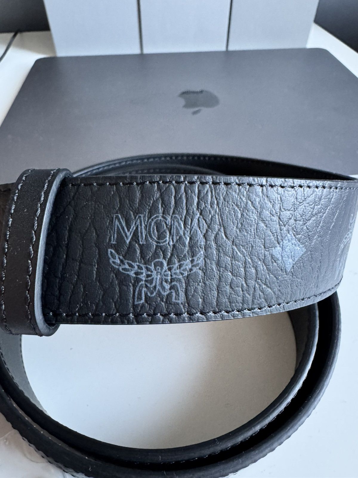MCM MCM Leather Belt -Black/Gold Size 44 - 3 Thumbnail