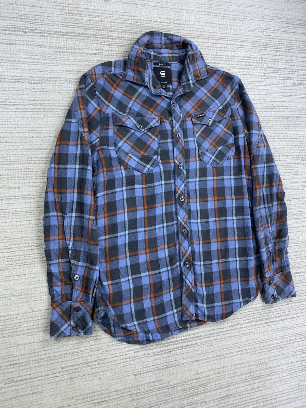 Vintage G-Star Raw Japanese Brand Checkered Button Up Shirt