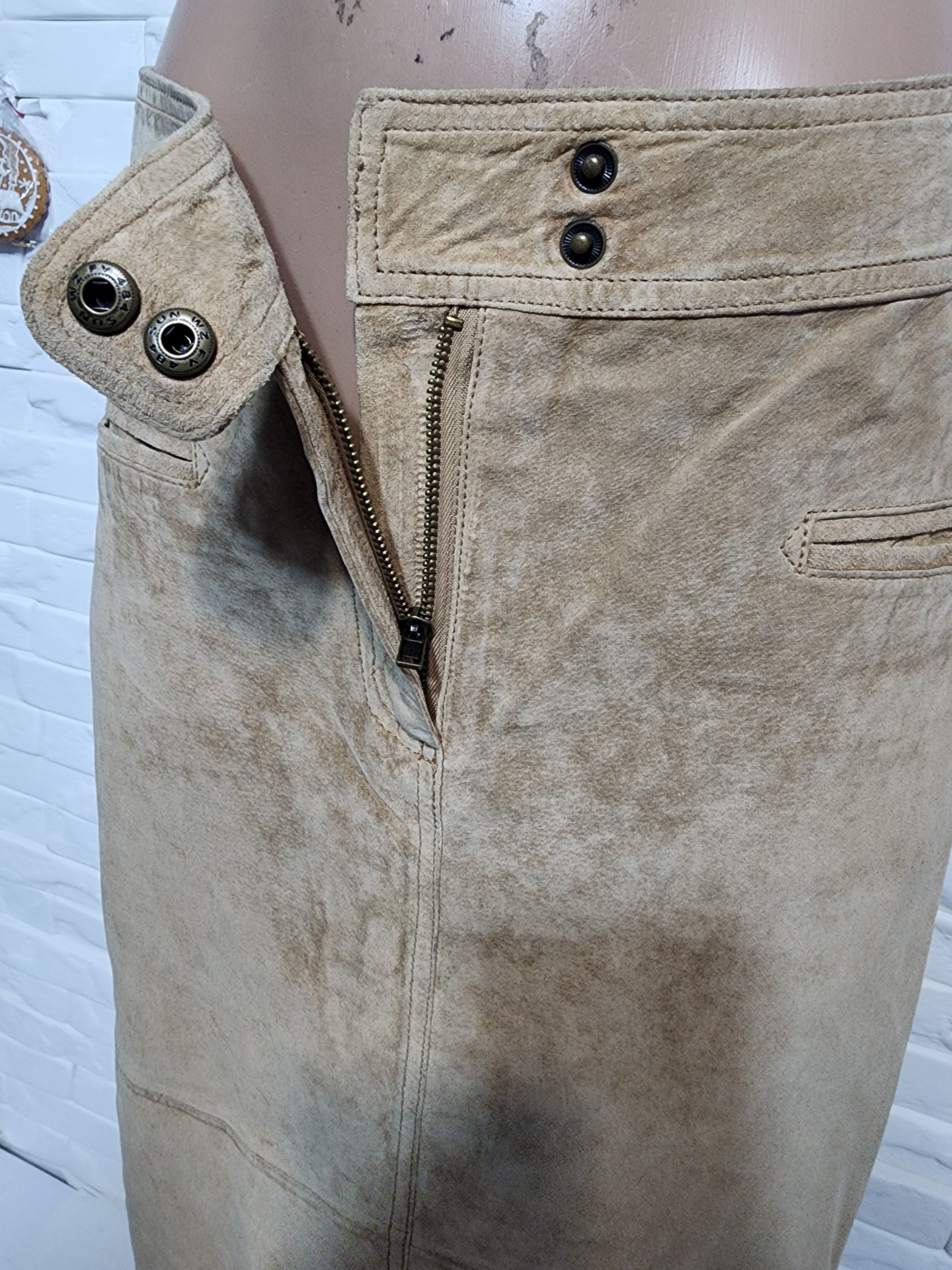 Other Brown Leather Skirt: Vintage 70s Style. Size 34" / US 12 / IT 48 - 4 Thumbnail