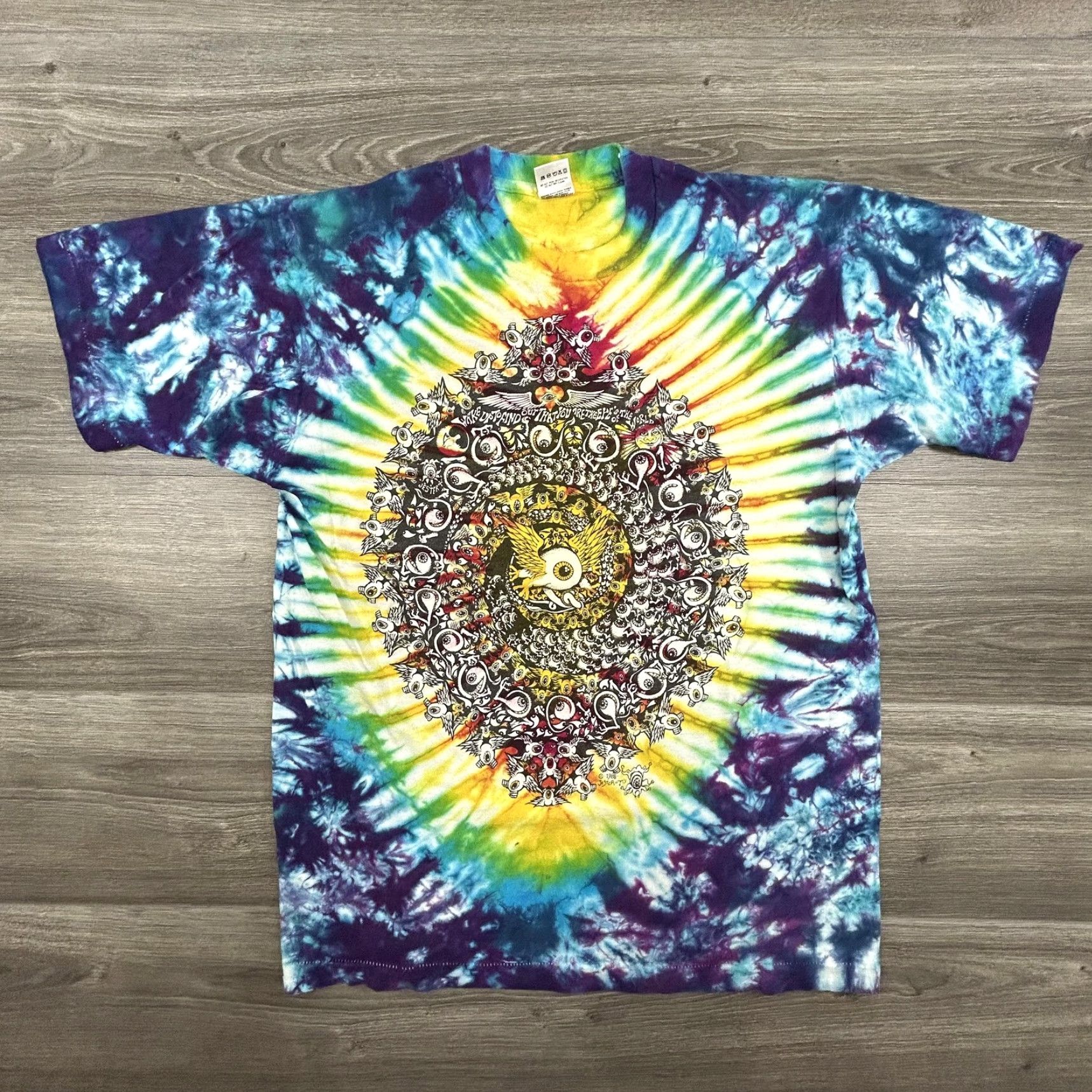 Fruit Of The Loom VINTAGE Grateful Dead Shirt Mens Large Eyes of The World Jester Tie-Dye 1988 80s Size US L / EU 52-54 / 3 - 2 Thumbnail