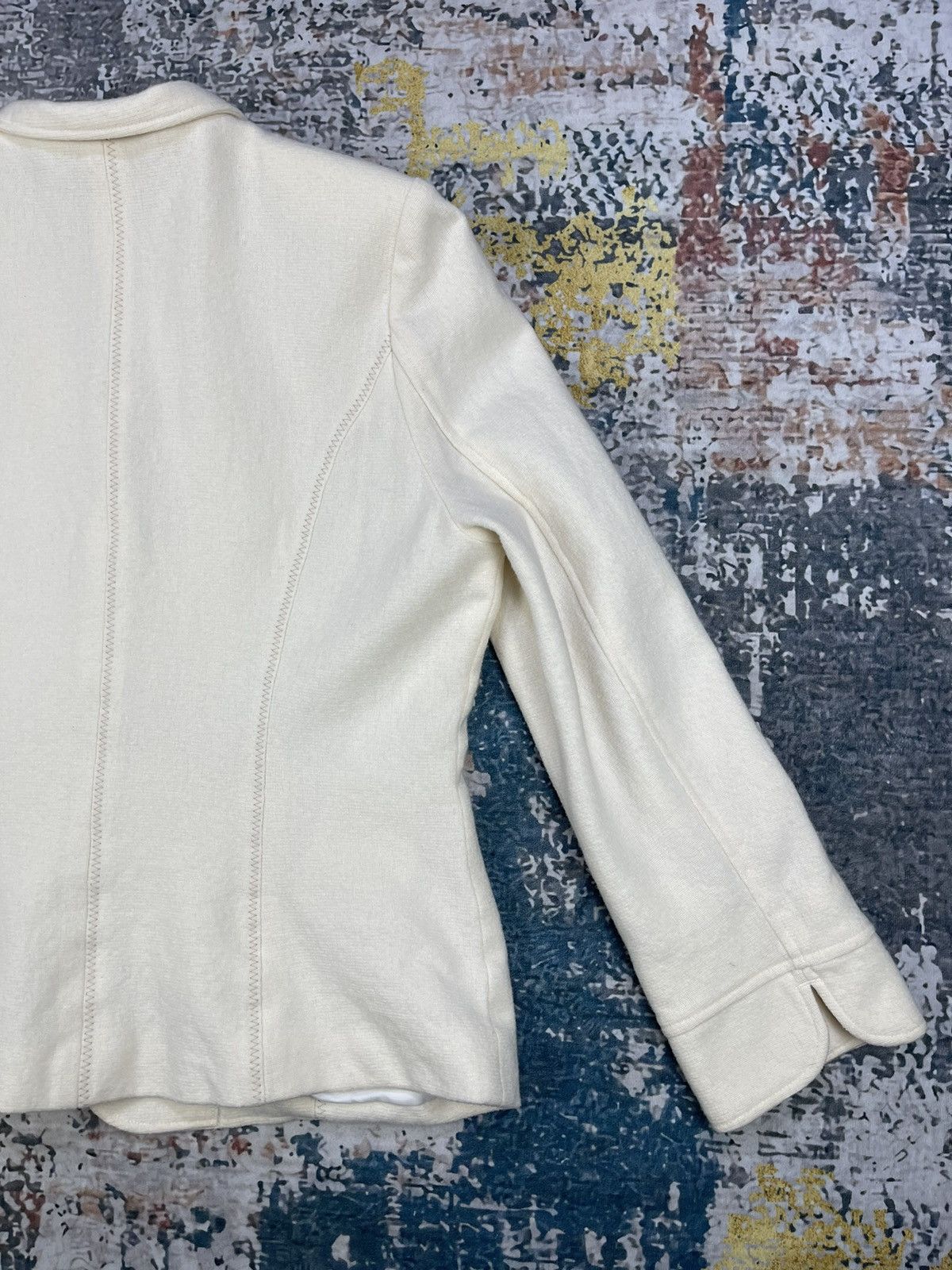 Kansai Yamamoto Kansai Bis Collection Butter Cream Wool Jackets Size L / US 10 / IT 46 - 6 Thumbnail