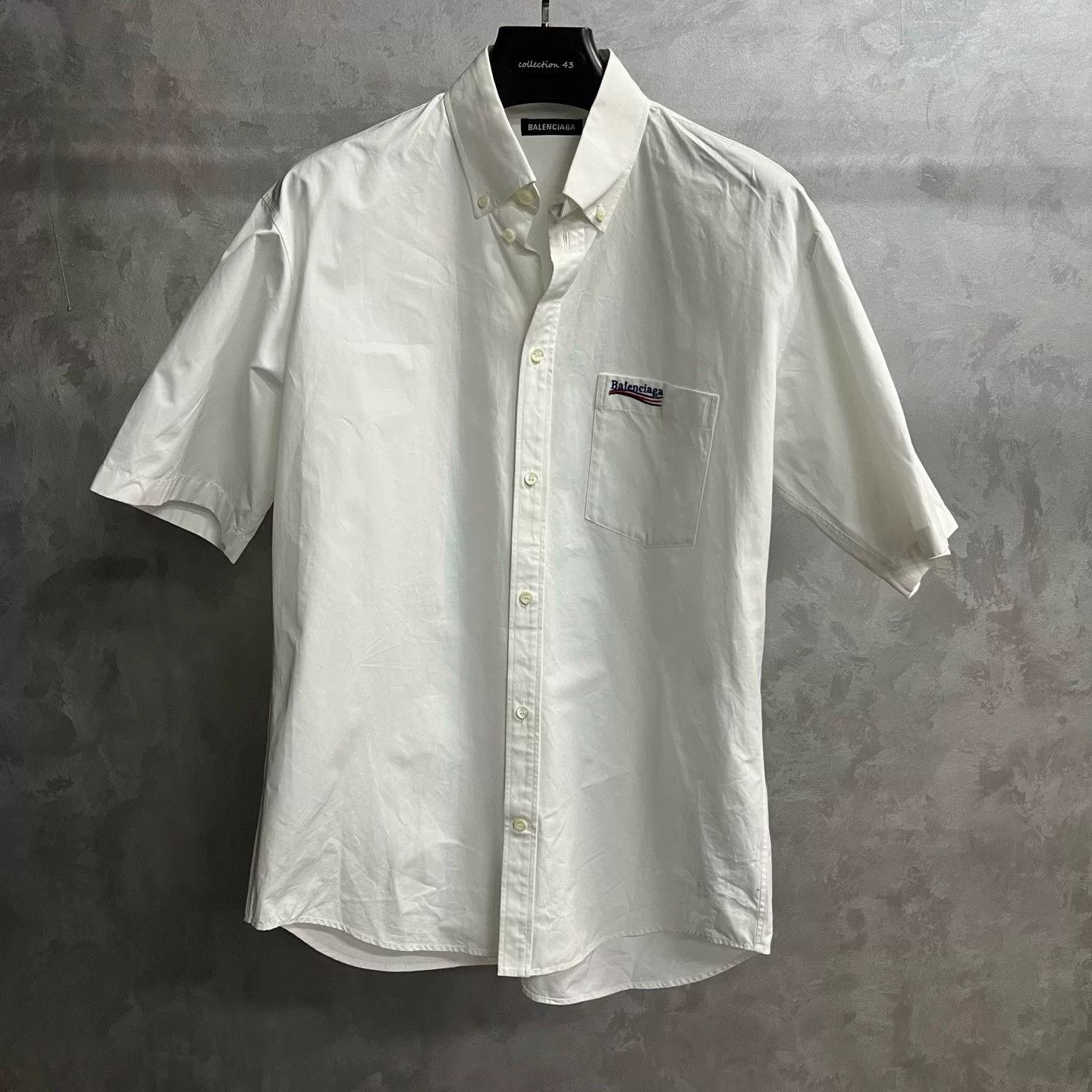 Balenciaga Balenciaga White Embroidered Coke Shirt Size US S / EU 44-46 / 1 - 1 Thumbnail