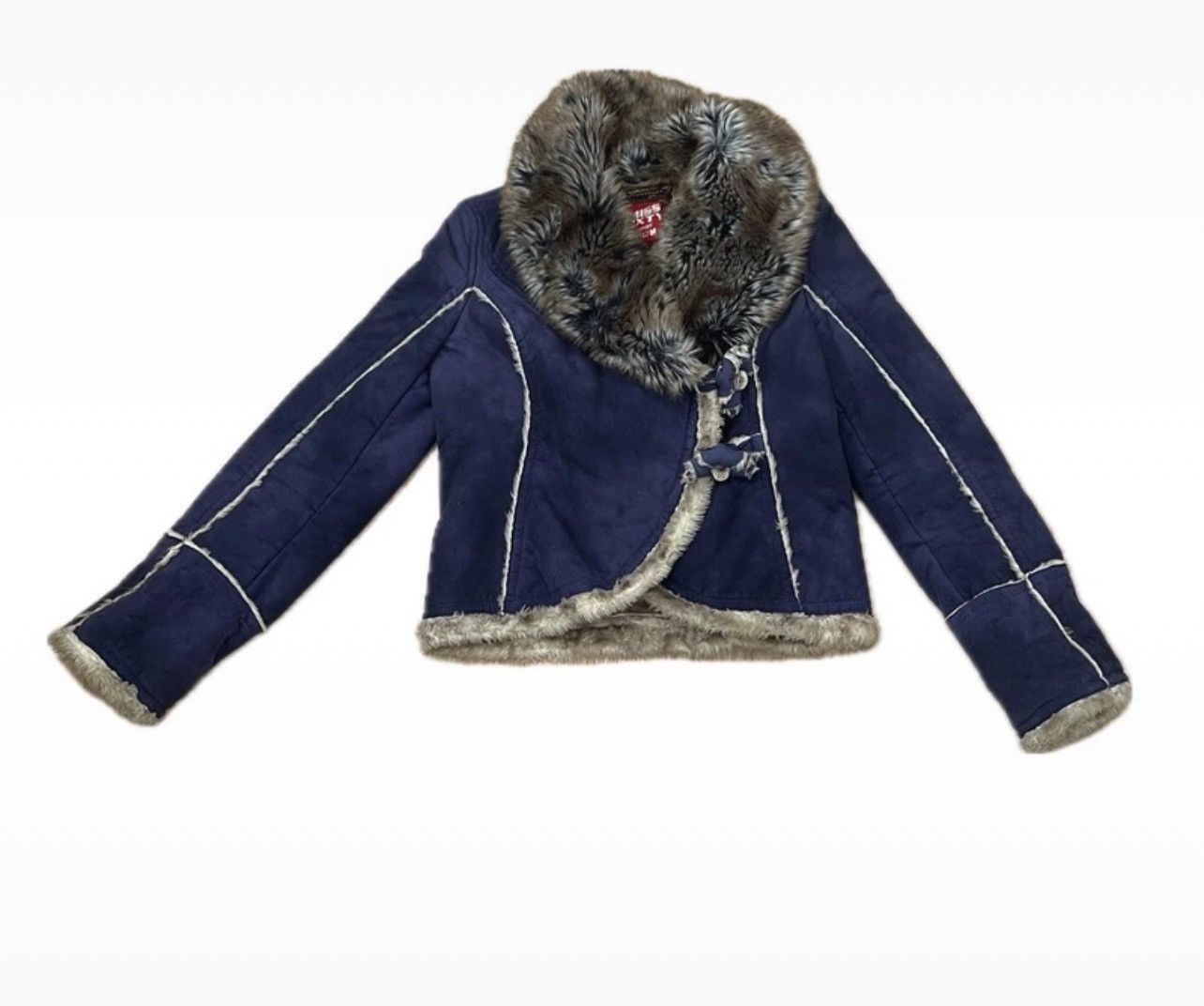 image of Furr Jacket Miss Sixty in Blue, Women's (Size Small)