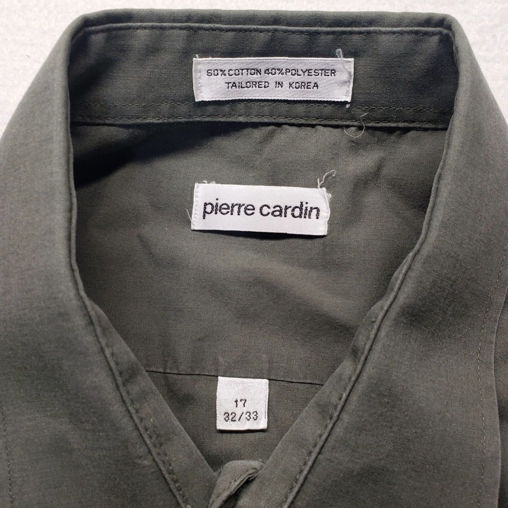 Pierre Cardin Pierre Cardin Dress Shirt Solid Gray Short Sleeve 17 32/33 Adult Men Conservative Casual Shirt Mens Gray 17 in Collar Size 46R - 3 Thumbnail