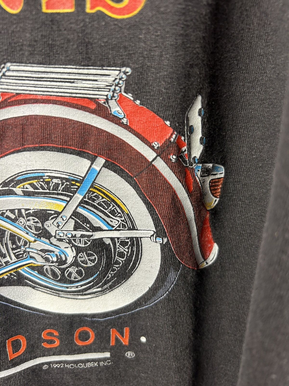 Harley Davidson Vintage 90s Holoubke Harley Davidson Shirt 1992 Black Size US L / EU 52-54 / 3 - 9 Thumbnail