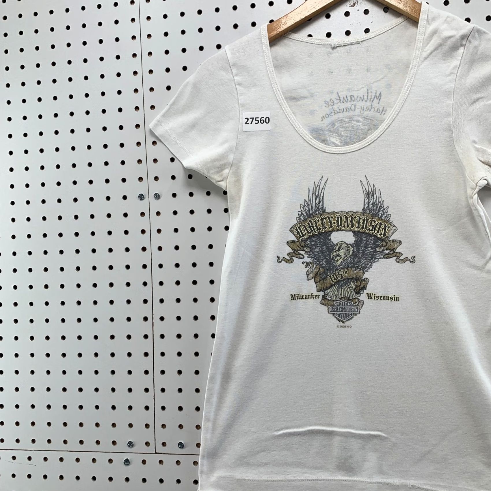 Harley Davidson VINTAGE Harley Davidson Motorcycle Top White Medium Womens Milwaukee WIS Size M / US 6-8 / IT 42-44 - 3 Thumbnail