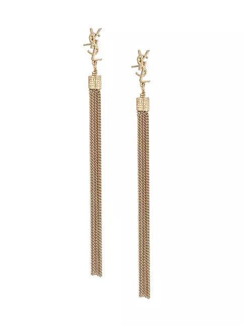 Saint Laurent Paris o1b1hav110924 Size: OS / Loulou Chain Tassels in Light Gold Size ONE SIZE - 1 Thumbnail