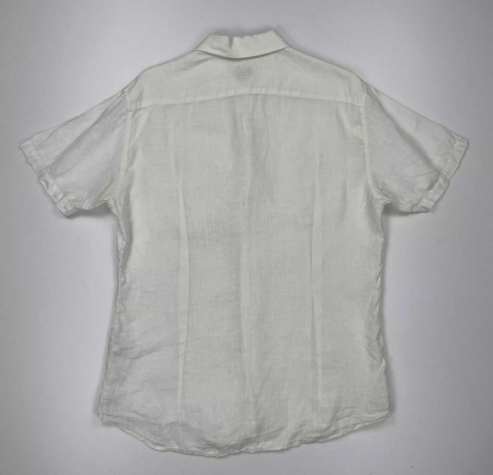 C.P. Company C.P. Company Linen Men Short sleeve Button-up Shirt White Size US L / EU 52-54 / 3 - 8 Thumbnail