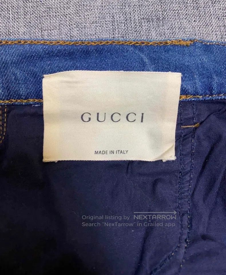 Gucci Gucci Patterned embroidered washed mid-waist slim jeans Size 25" / US 0 / IT 36 - 8 Thumbnail