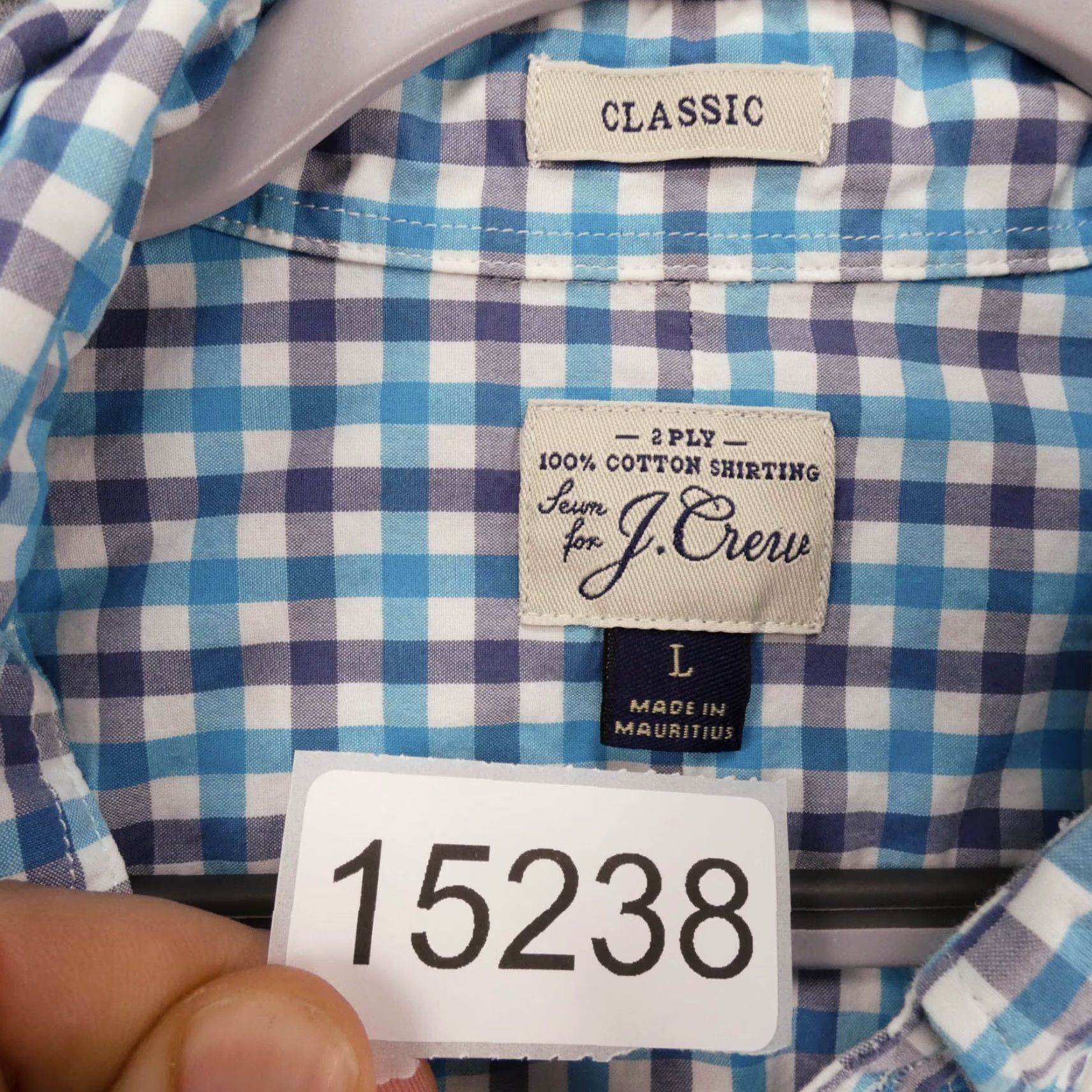 J.Crew J.CREW Shirt Men L Classic Long Sleeve Button-Up Blue White Turquoise Check Size US L / EU 52-54 / 3 - 7 Thumbnail