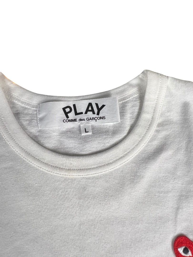 Comme des Garcons Comme des Garçons PLAY Hem Heart T-Shirt White Size L Unworn Size US L / EU 52-54 / 3 - 2 Thumbnail
