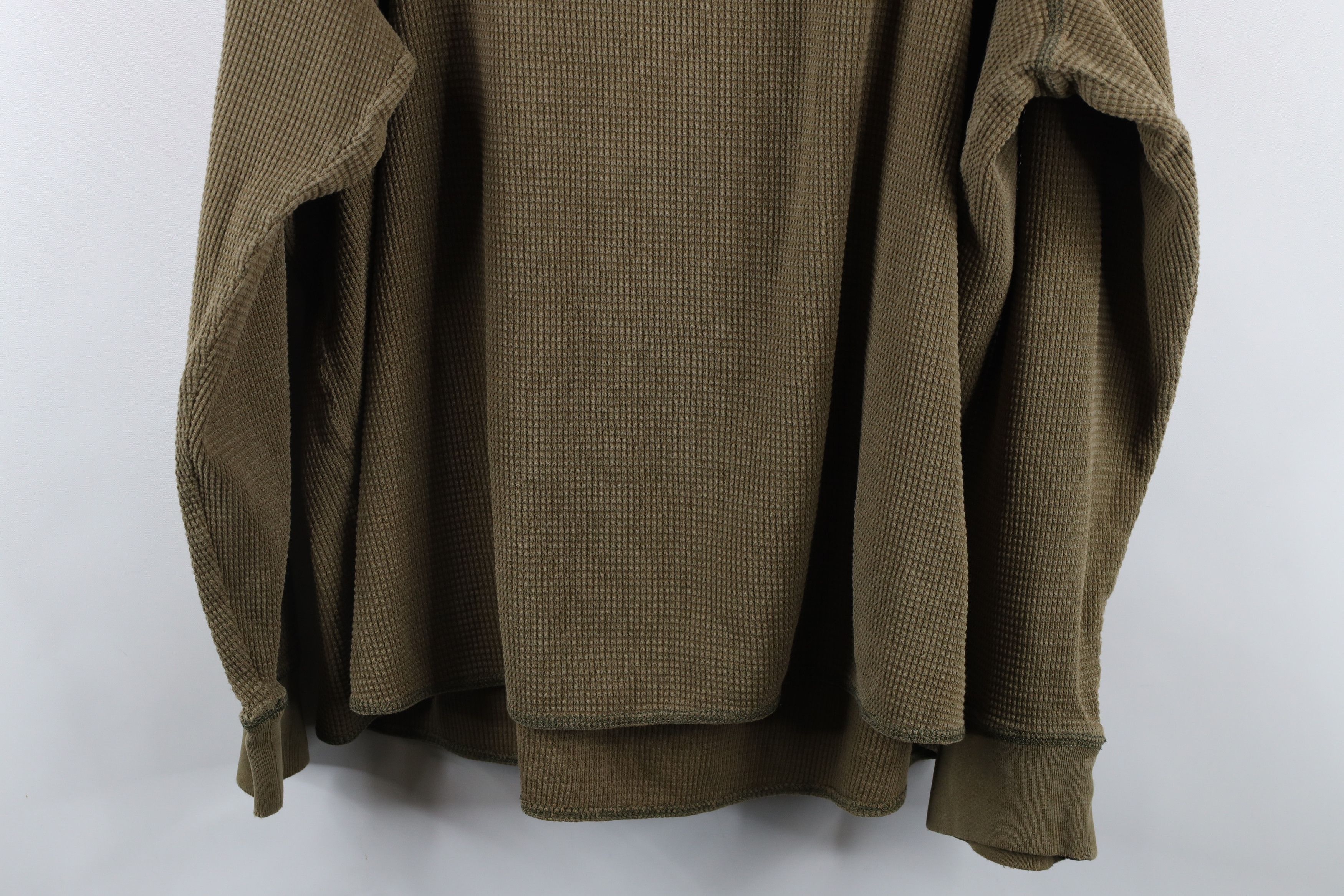 Eddie Bauer × Vintage Vintage 90s Eddie Bauer Thermal Waffle Knit T-Shirt Olive Size US XXL / EU 58 / 5 - 10 Thumbnail